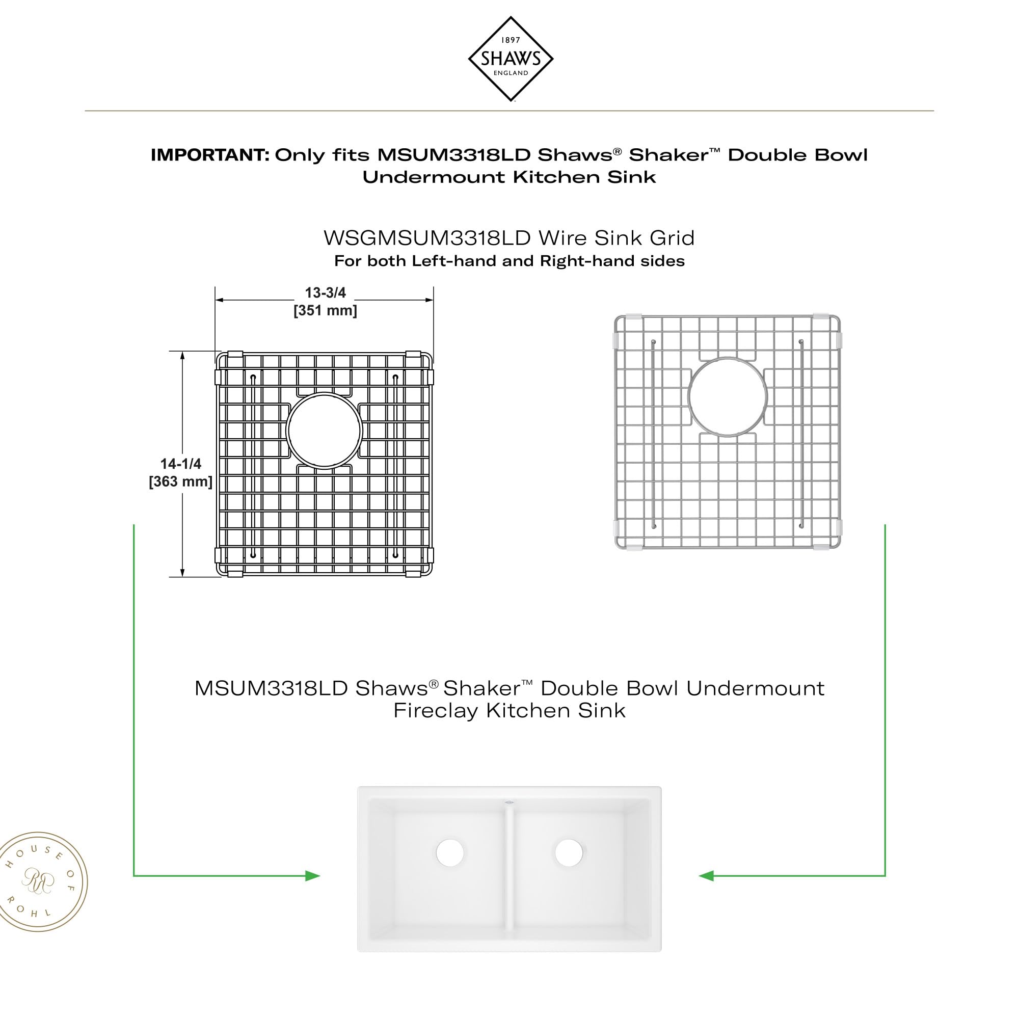 Open Box - Shaws WSGMSUM3318LDWH - Kitchen Sink Accessories Sink Accessories and Parts