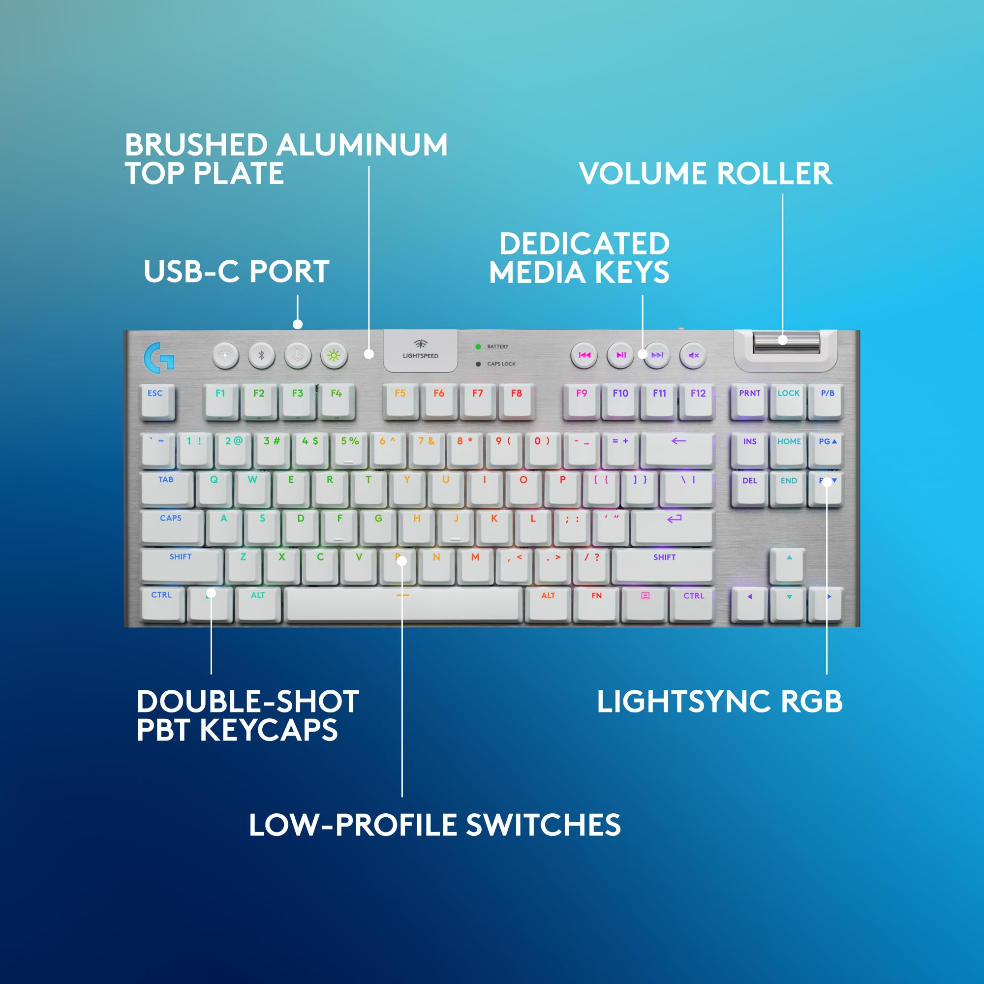 Refurbished - G915 X TKL White Tactile Wireless RGB Gaming Keyboard