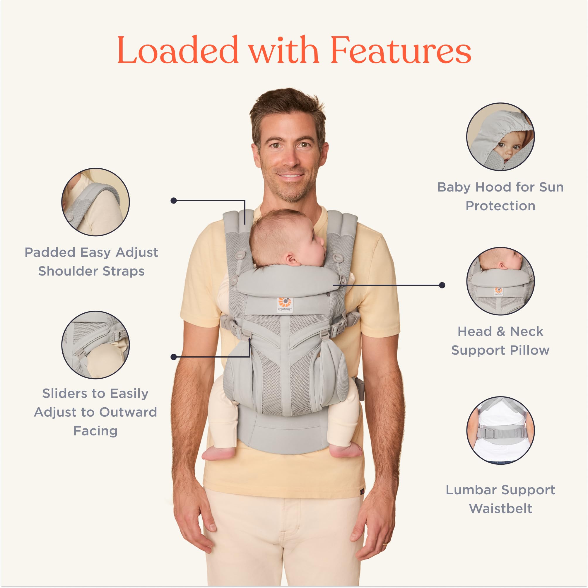 Ergobaby Omni 360 Mesh Baby Carrier - Pearl Grey