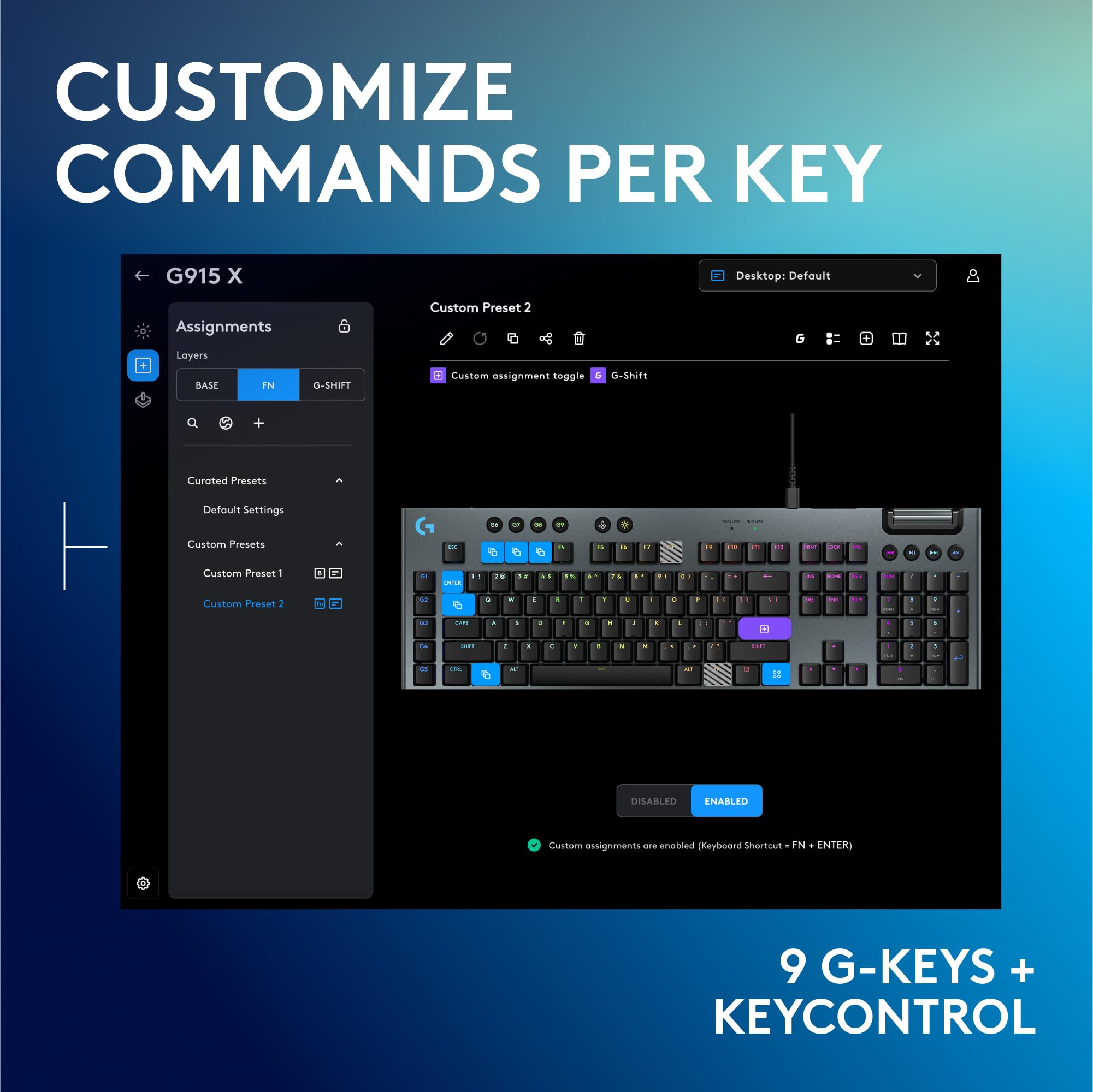 Refurbished - Logitech - G915 X Full-size Corded Mechanical GL Brown Tactile Switch Gaming Keyboard for PC/Mac with RGB Backlighting�