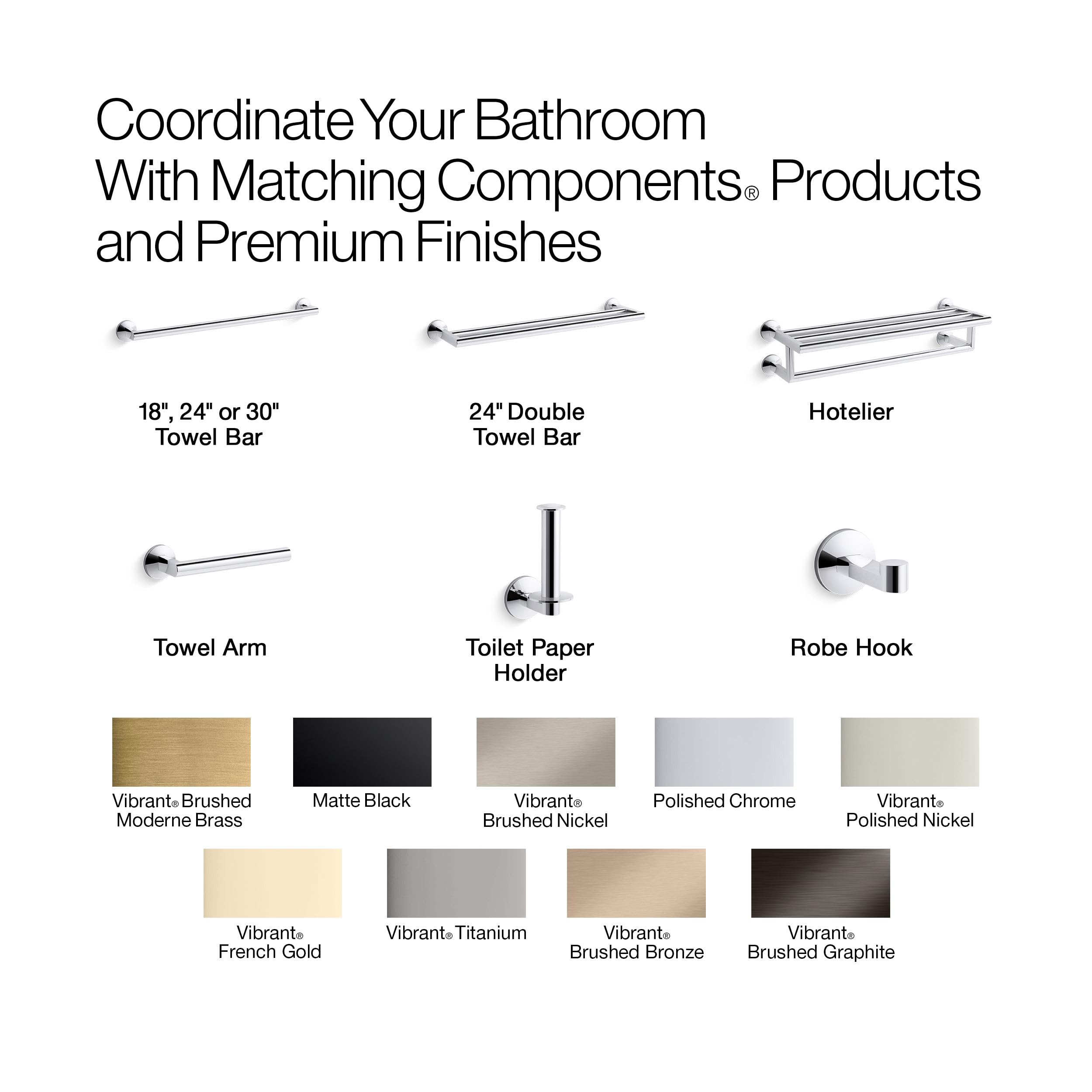 Open Box - Kohler K-78372-BL - Towel Bar Bathroom Hardware