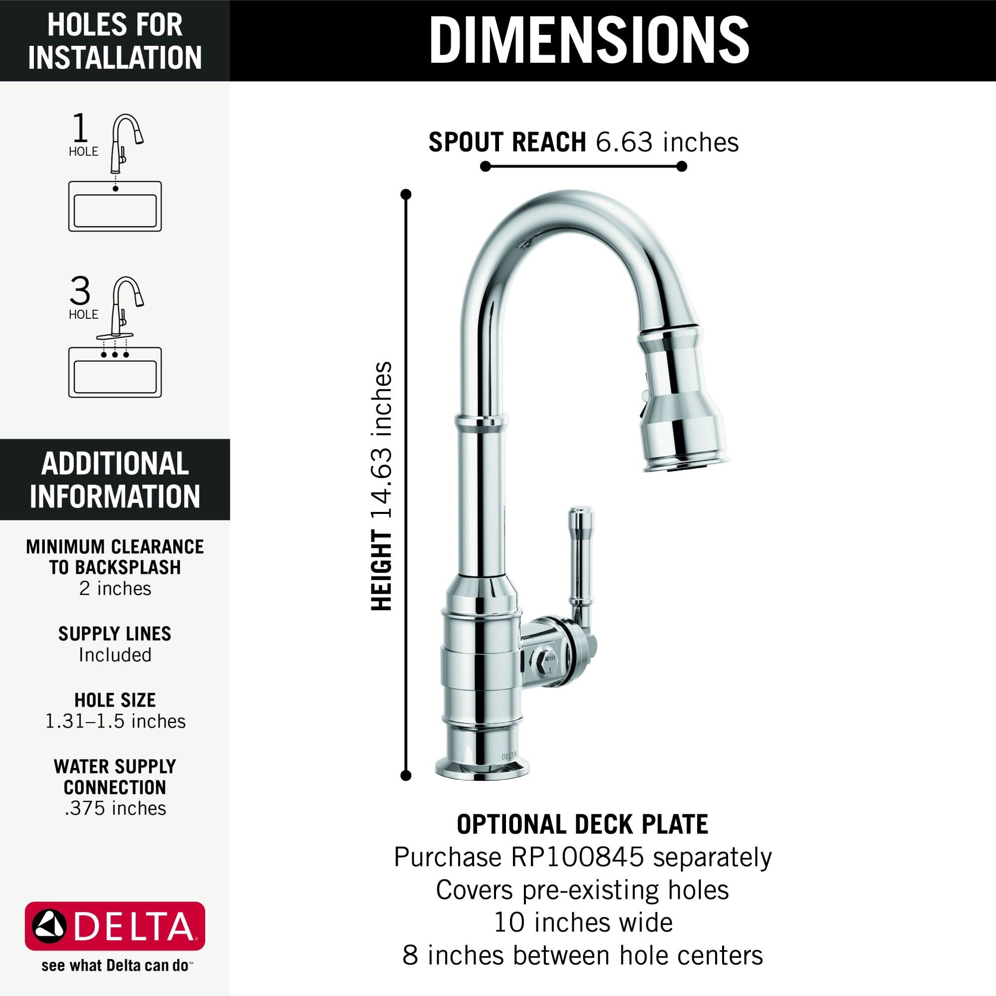 Open Box - Delta 9990-BL-DST - Bar Faucet