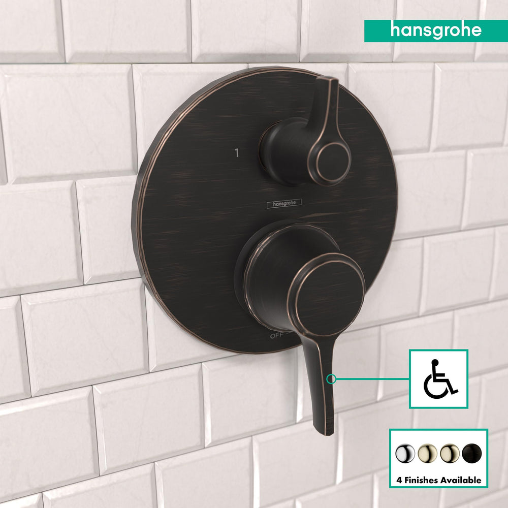 Open Box - Hansgrohe 4449920 Metris C Pressure Balanced Valve Trim with Integrated Diverter - Less Valve