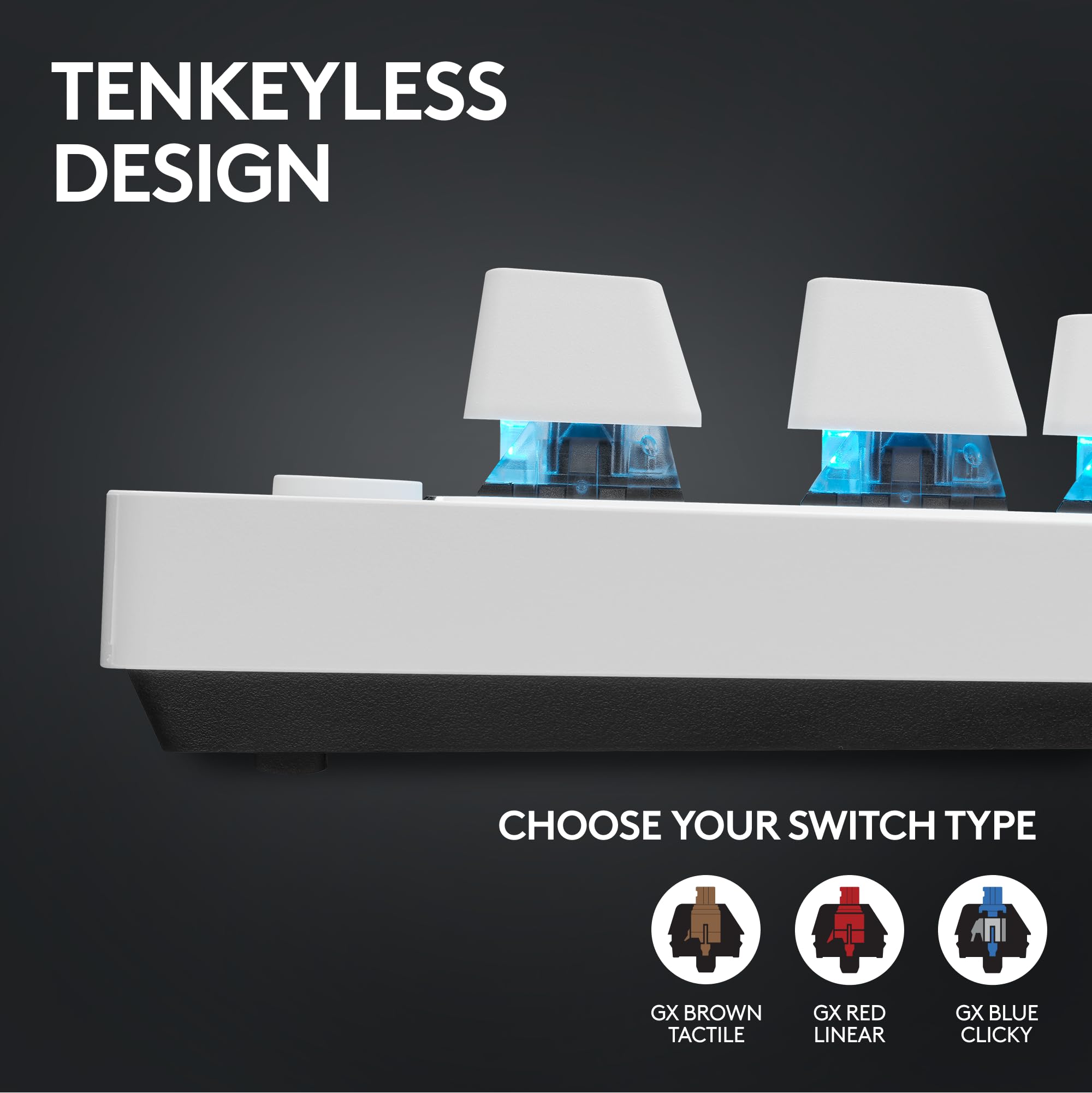 Refurbished - G PRO X TKL LIGHTSPEED Gaming Keyboard-WHITE-US-2.4GHZ/BT-TACTILE 920-012143