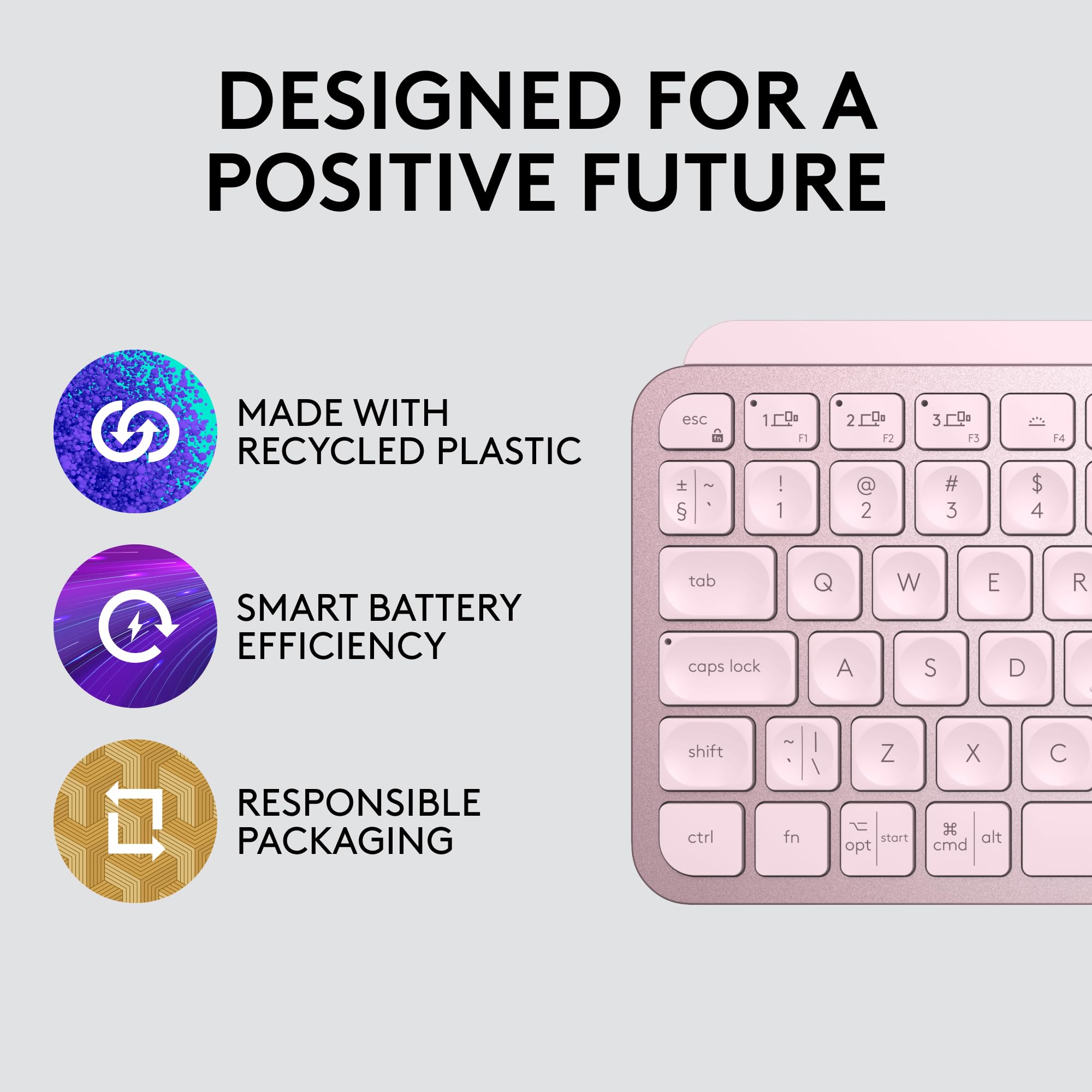 Refurbished - MX Keys Mini Minimalist Wireless Illuminated Keyboard-ROSE-US-2.4GHZ/BT 920-010474