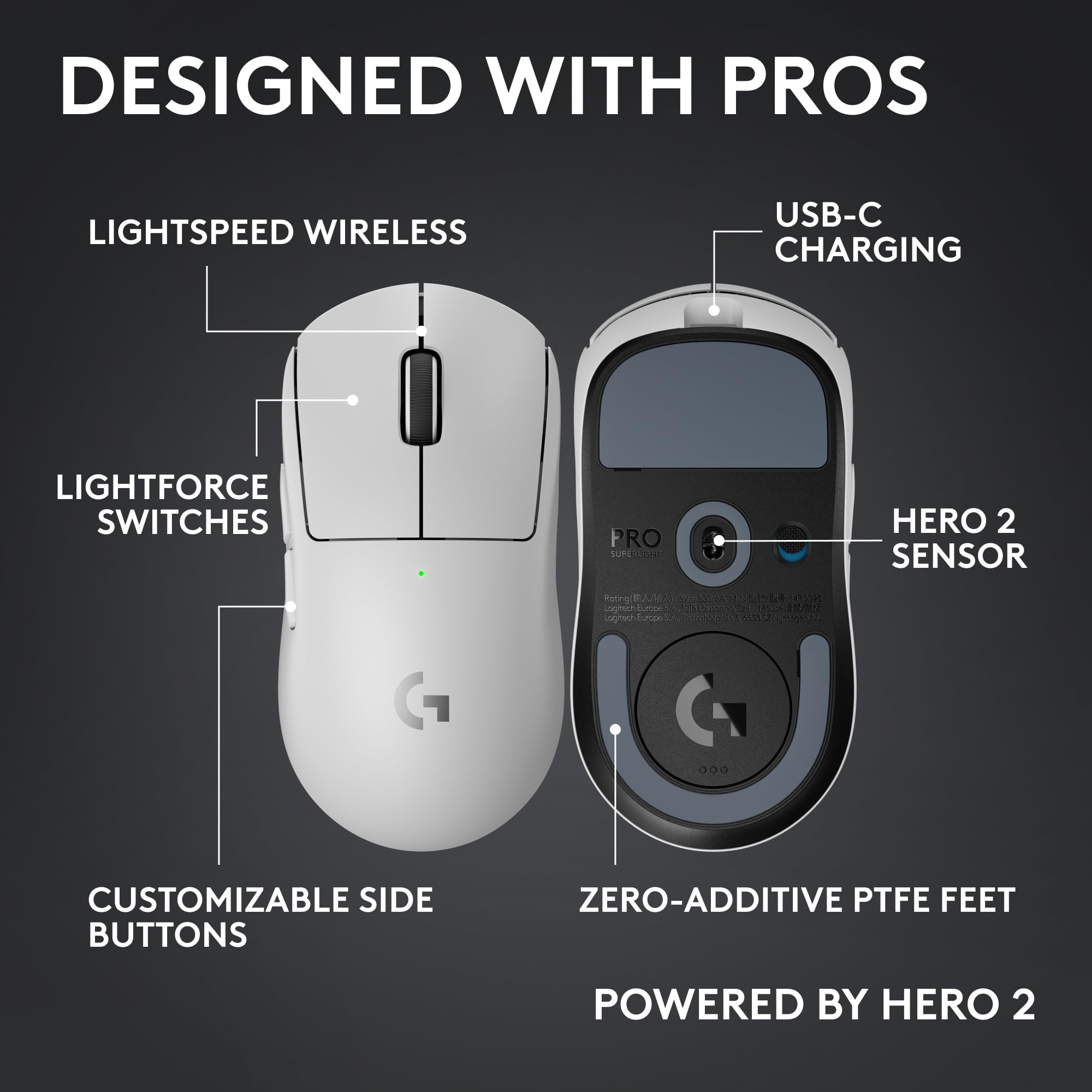 Refurbished - PRO X SUPERLIGHT 2c-WHITE-2.4GHZ-N/A-CAN-215-#215