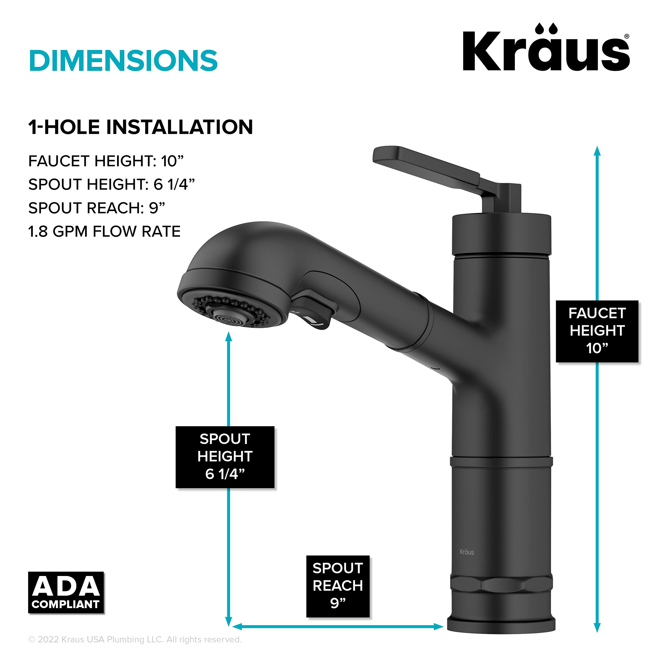 Open Box - Kraus KPF-4103MB - Kitchen Faucet