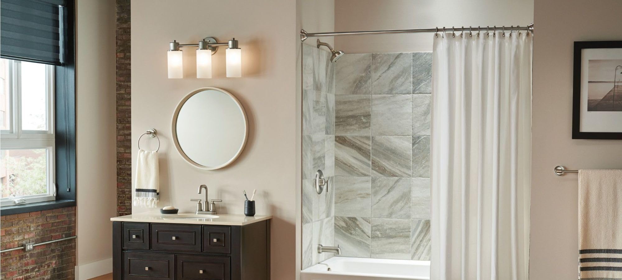 Open Box - Moen CSIDN0763BN 20.96" Wide 3 Vanity Lights from the Iso Collection