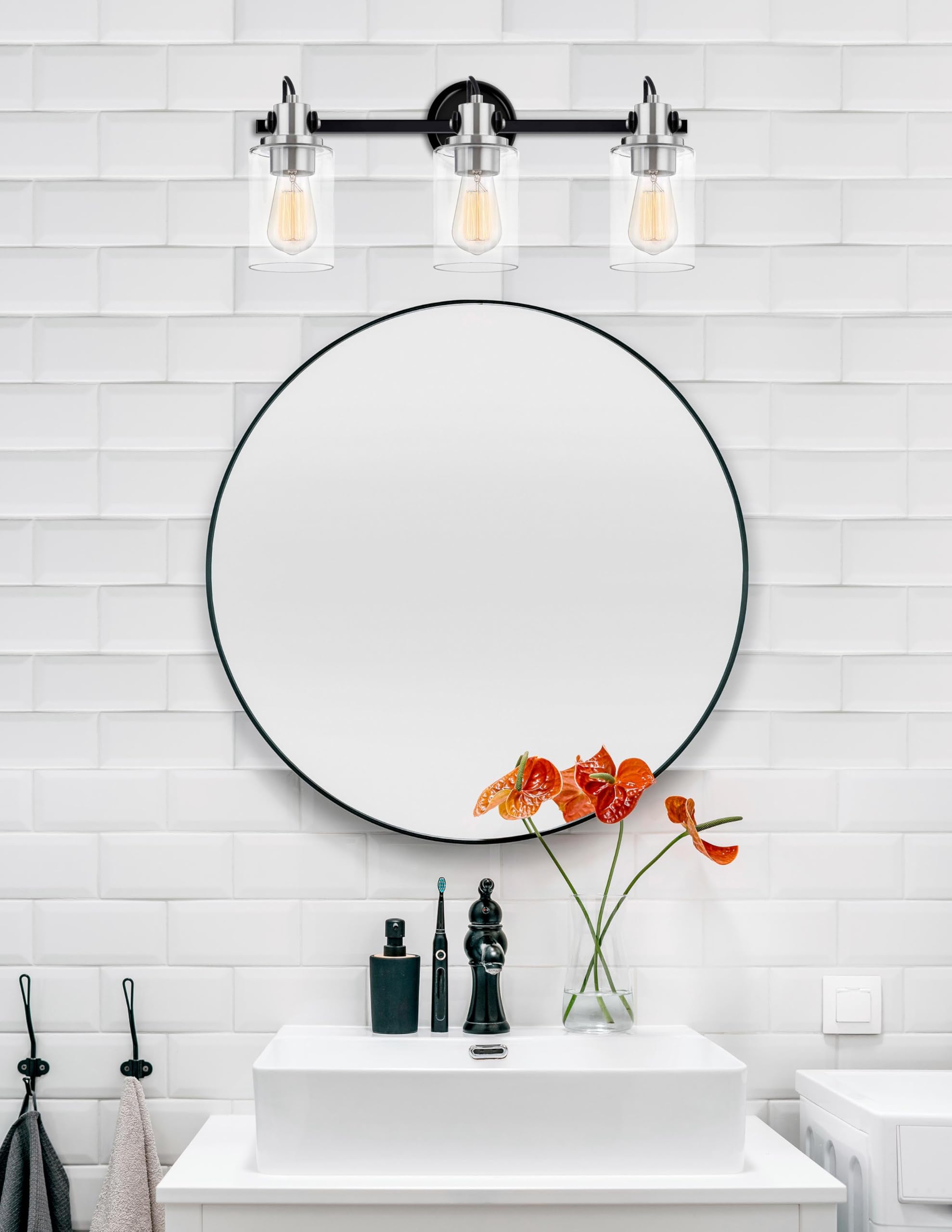 Open Box - Justice Design Group FSN-8193-CLER-MBNK - Bathroom Fixtures Indoor Lighting