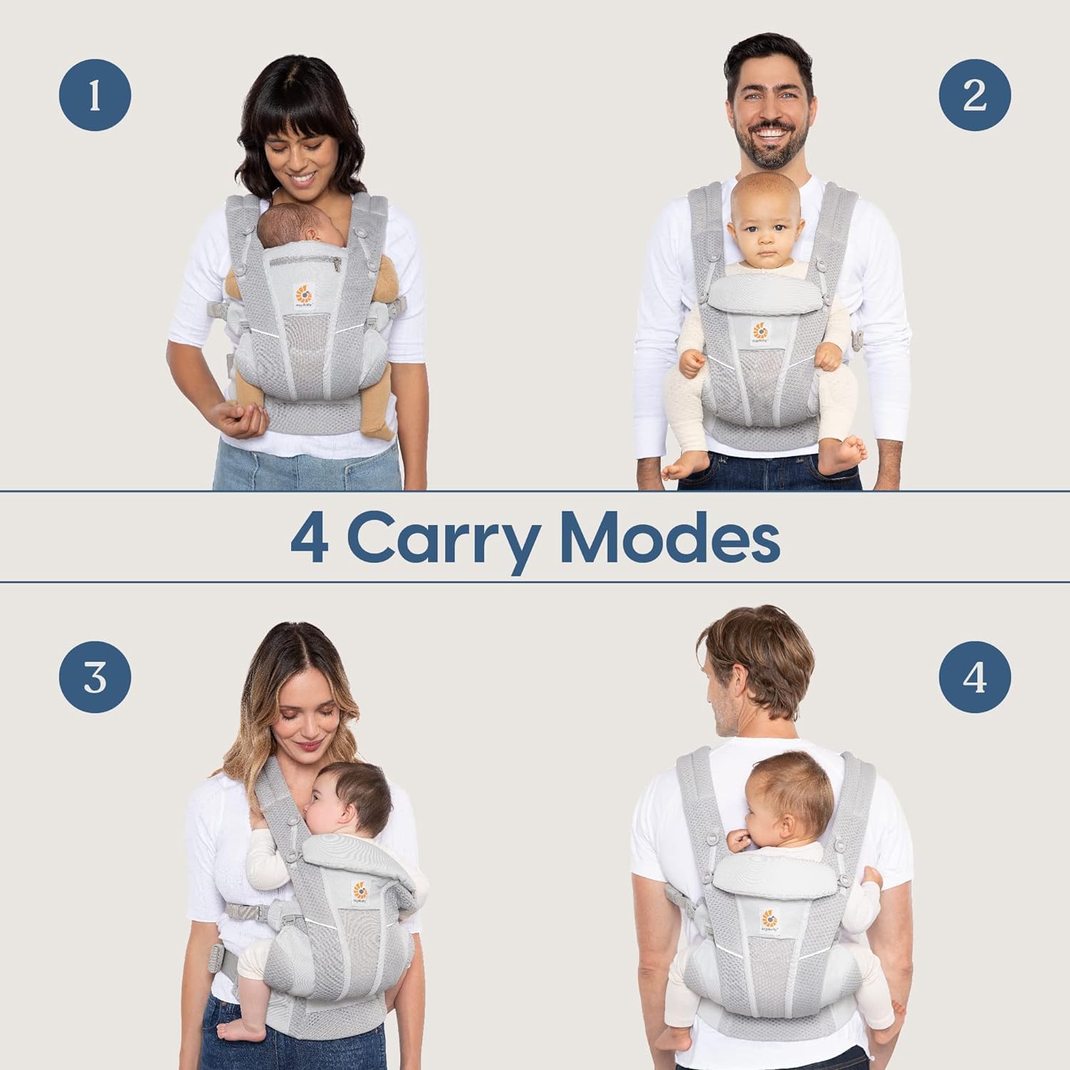 Ergobaby Omni Breeze Dark Blue Baby Carrier, 4 Positions