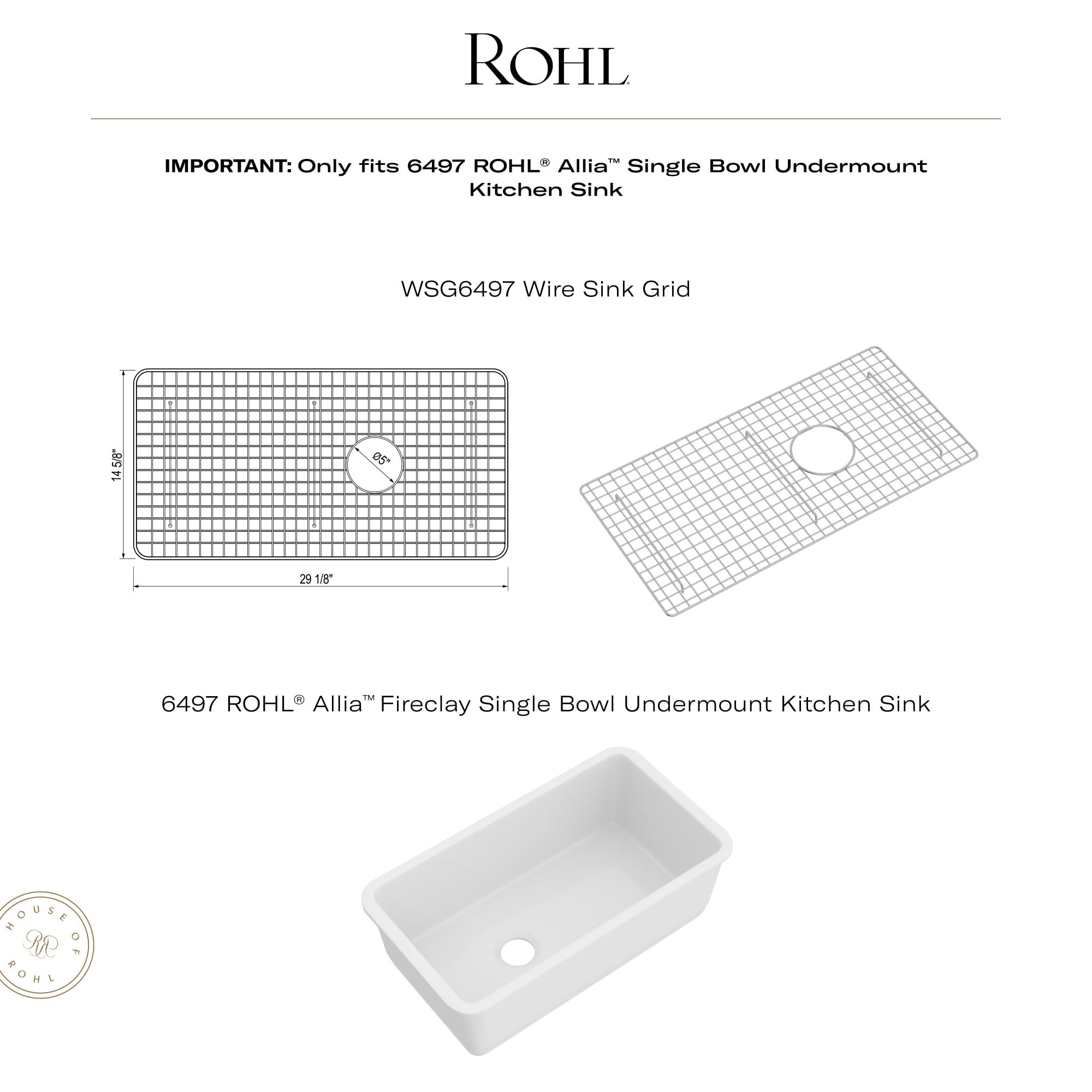 Open Box - Rohl WSG6497SS - Kitchen Sink Accessories Sink Accessories and Parts