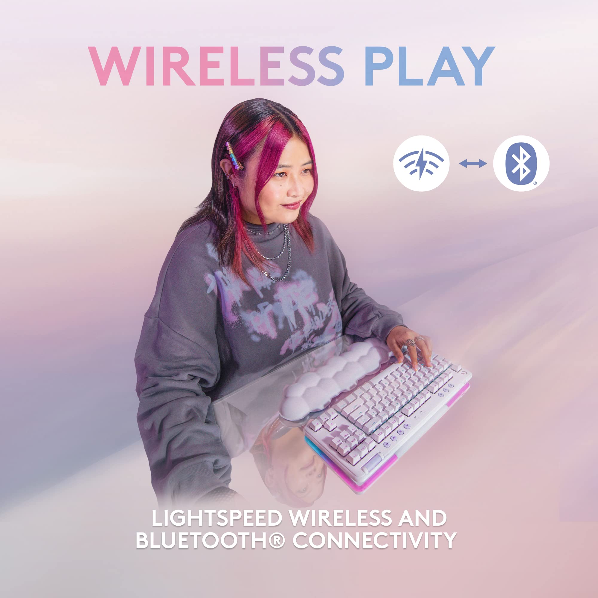 Refurbished - G715 Wireless Gaming Keyboard-OFF WHITE-US-2.4GHZ/BT-TACTILE 920-010453
