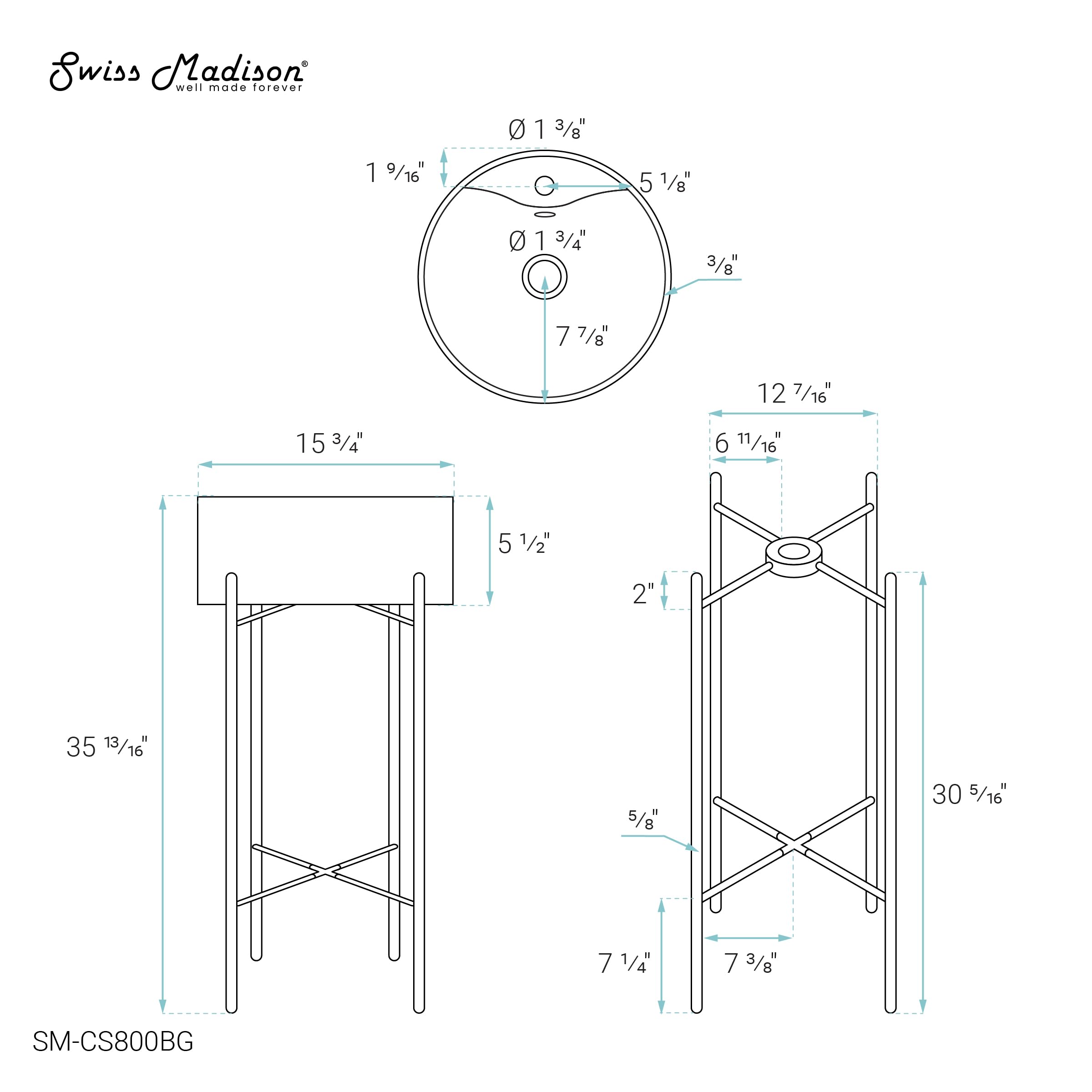 Open Box - Swiss Madison SM-CS800BG - Bathroom Sinks Sinks