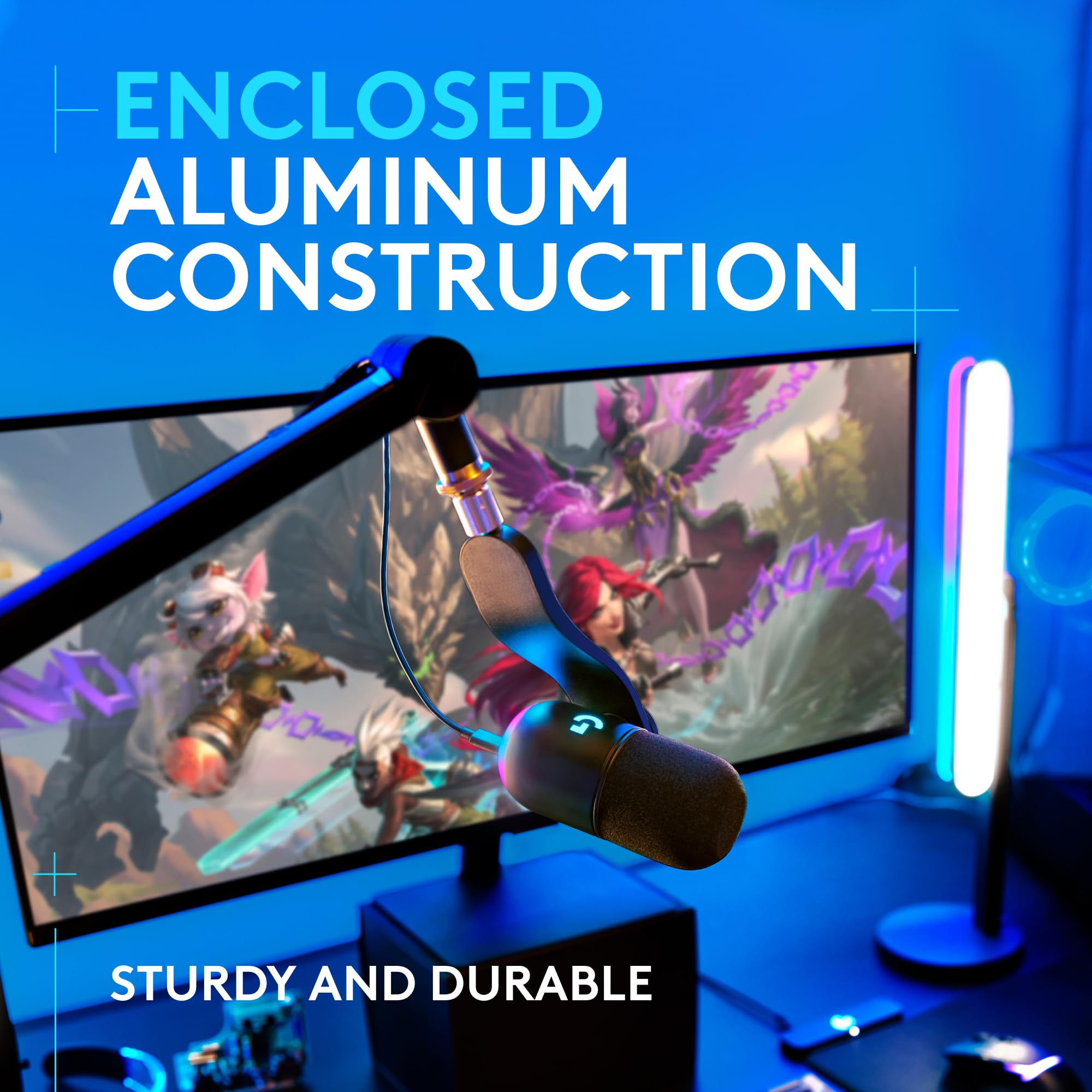 Refurbished - Logitech G Compass Premium Broadcast Boom Arm - Internal Springs, Desktop Clamp & Cable Management (Black)