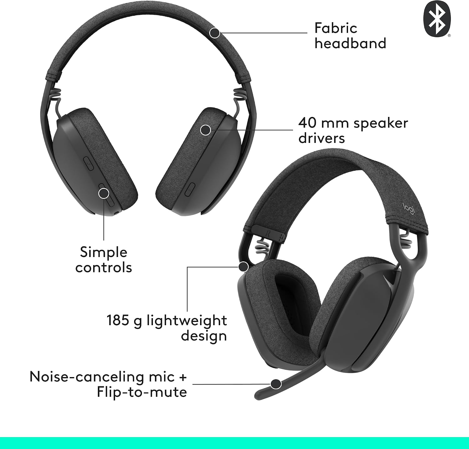 Certified Refurbished - HEADSET-Zone Vibe 100-GRAPHITE M/N A00167-BT-STANDALONE 981-001256