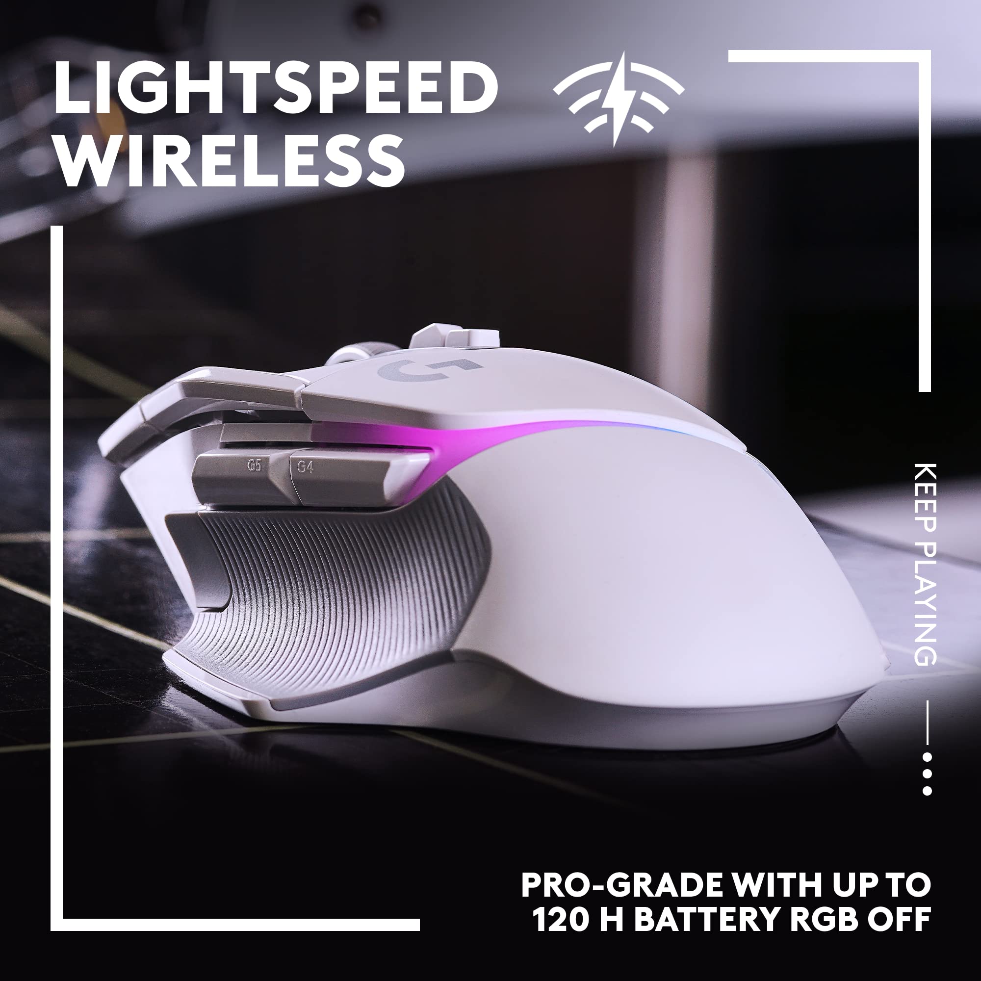 Open Box -  G502 X PLUS - LIGHTSPEED Wireless RGB Gaming Mouse-WHITE/PREMIUM-2.4GHZ-#215 910-006169