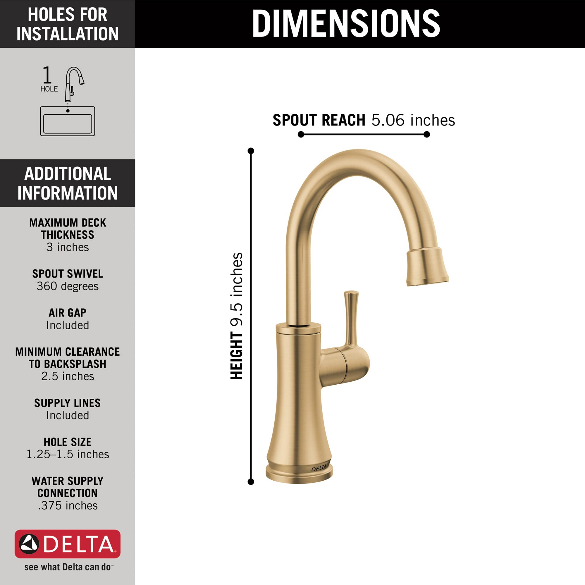 Open Box - Delta 1920-CZ-DST - Water Dispenser Faucet