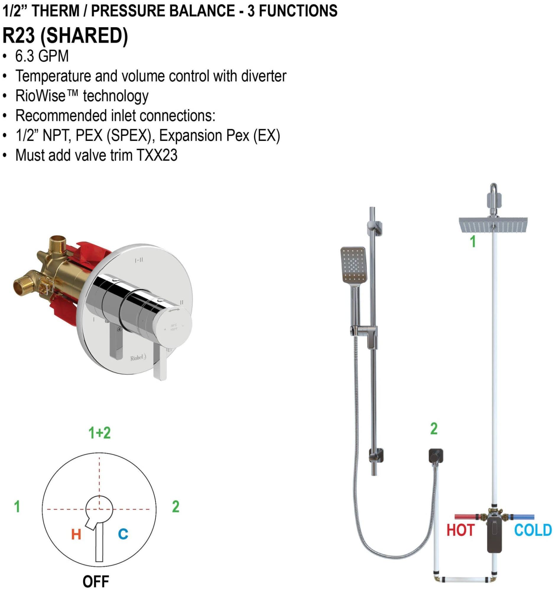 Open Box - Rohl TTE23W1LMAPC - Valve Trim Only Showers