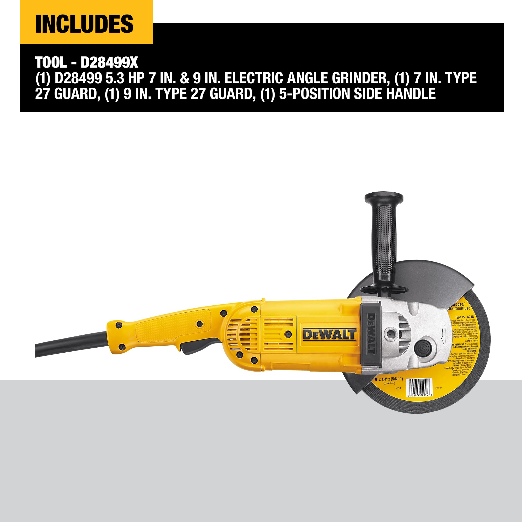 Open Box -  DEWALT D28499X 7-Inch/9-Inch 5.3-Horsepower Large Angle Grinder
