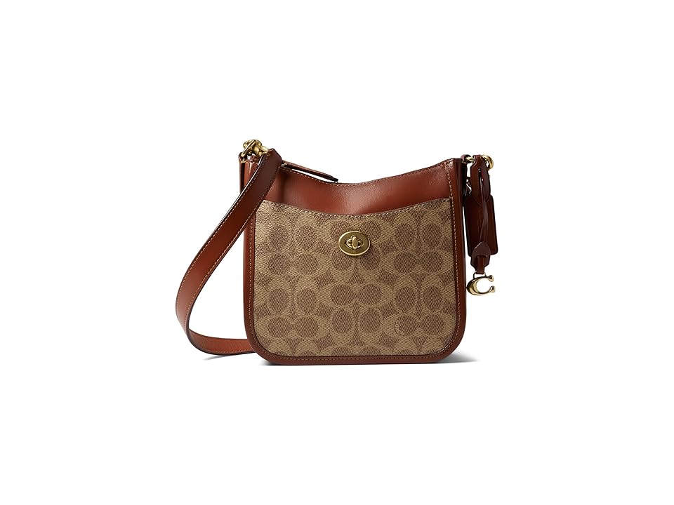 Coach Cc391-b4nq4 Cossbody Adults Beige Flowered Leather COACHBullseye Deals