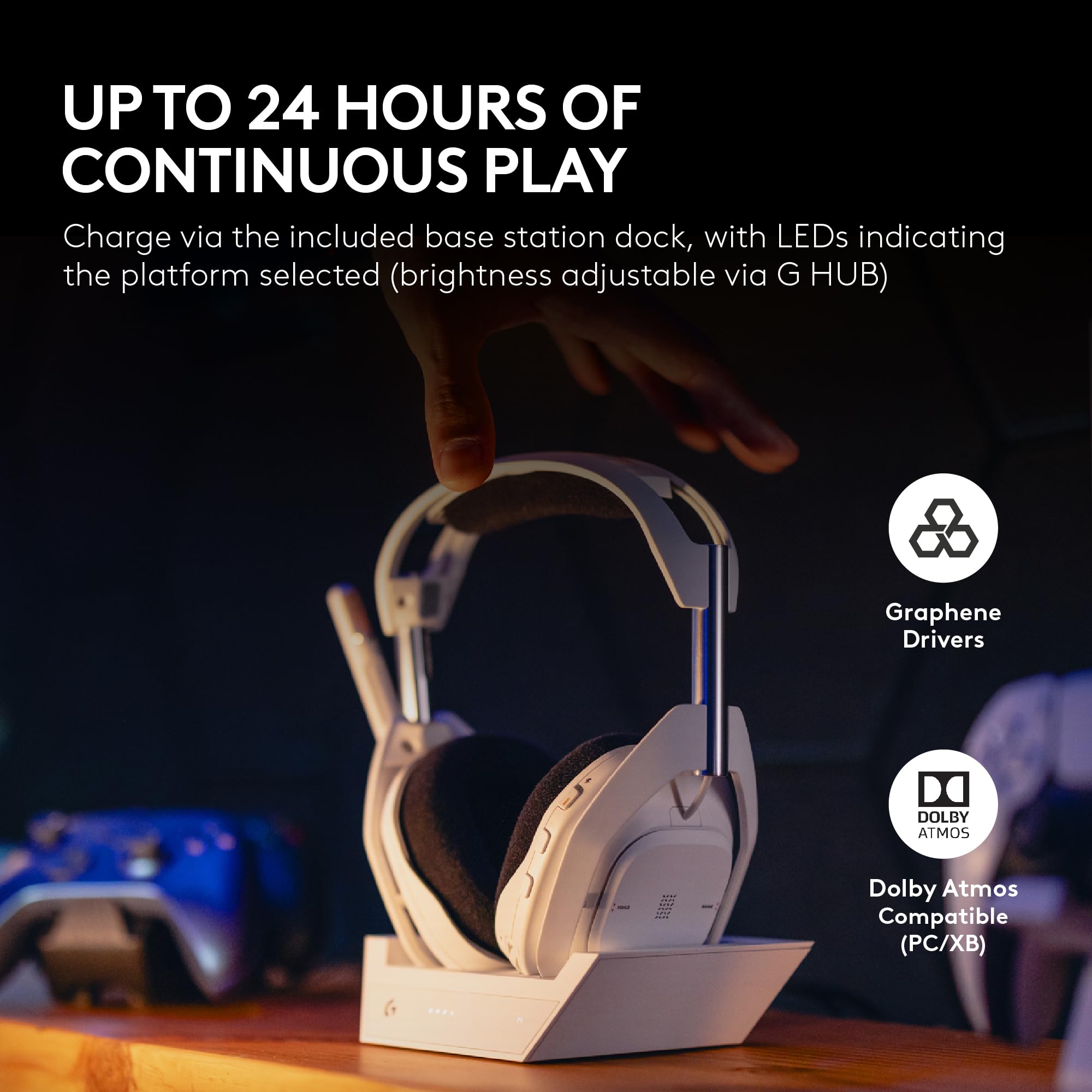 Open Box -  A50 X LIGHTSPEED Wireless Gaming Headset + Base Station-WHITE-2.4GHZ-PLUGA-AMR-403