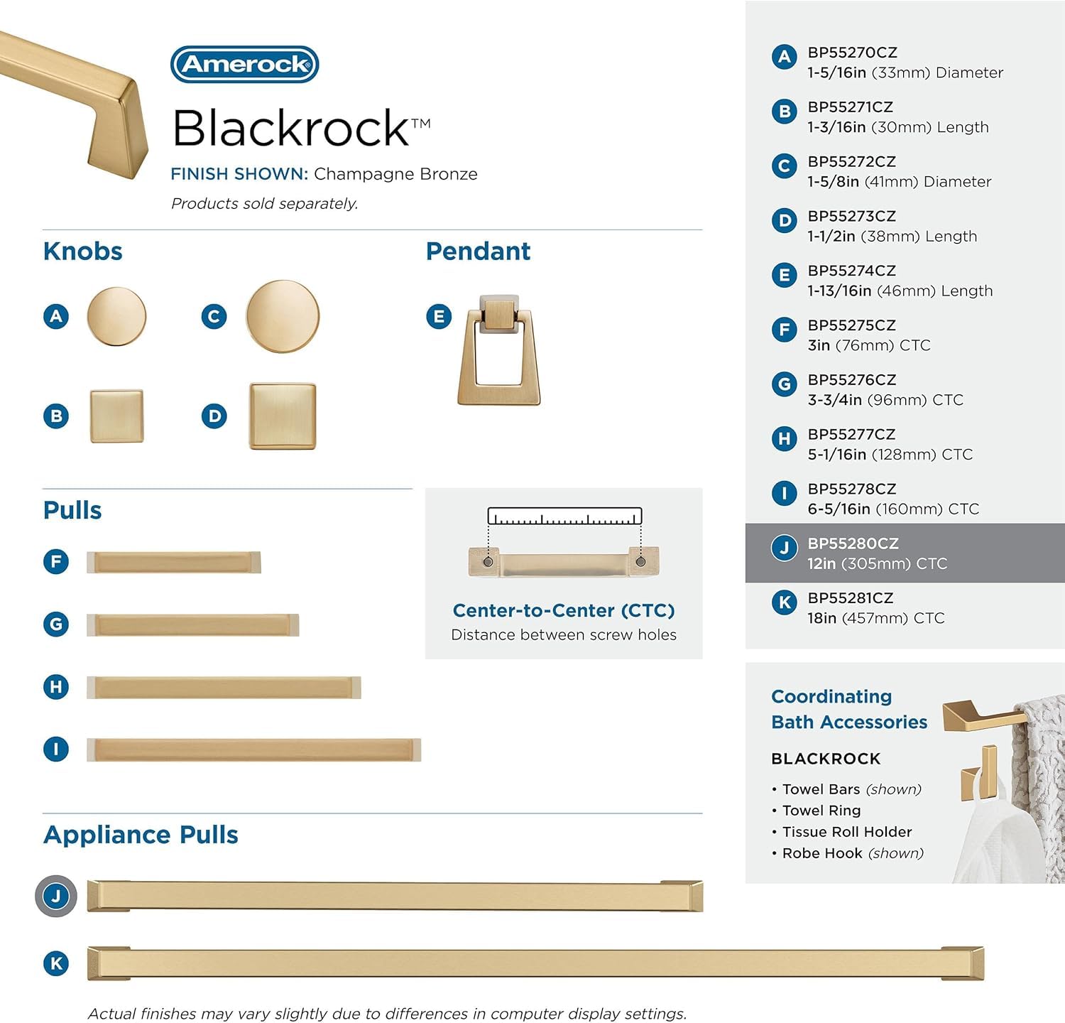 Open Box - Amerock BP55280CZ - Pulls Cabinet Hardware