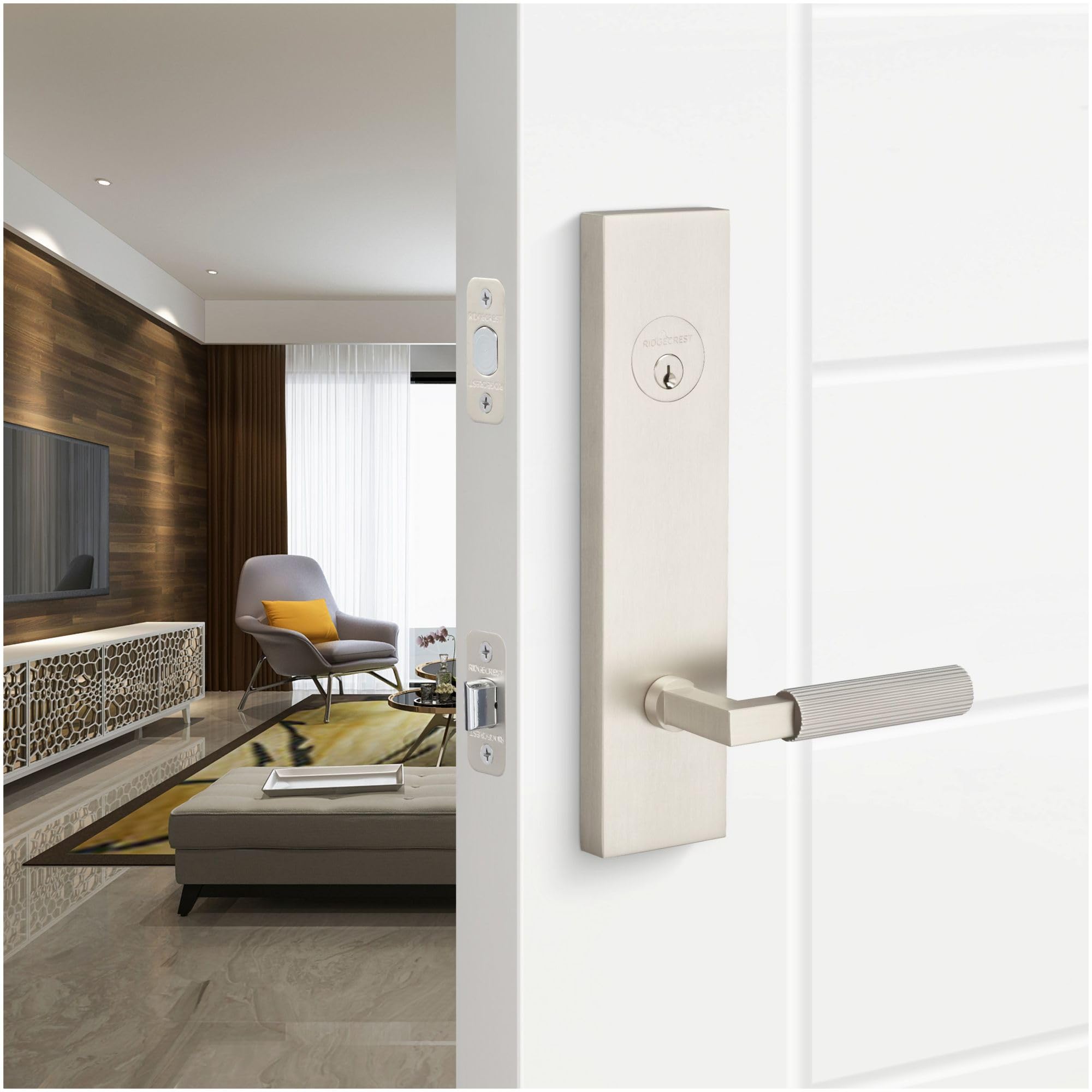Open Box - Sure-Loc LV307 SB-GRIP SKN SB - Door Lever Combo Packs Door Hardware