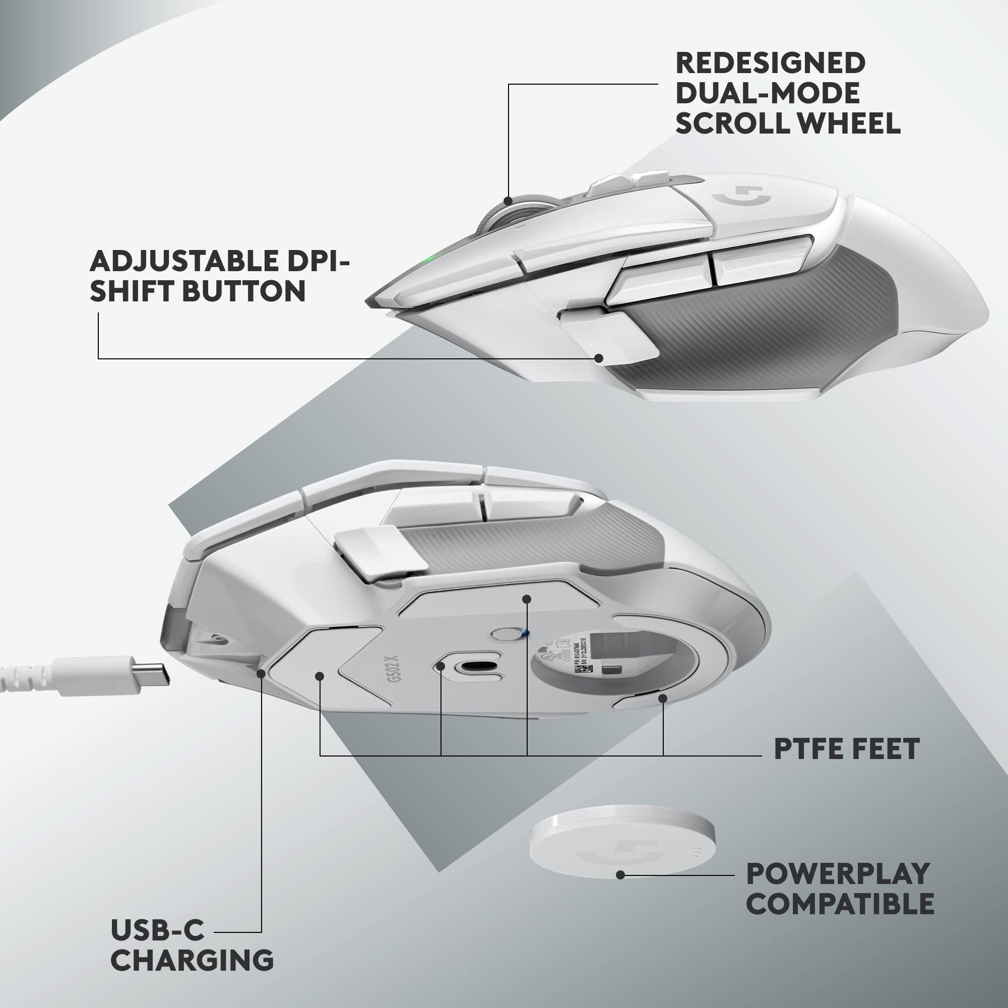 Refurbished - G502 X LIGHTSPEED Wireless Gaming Mouse-WHITE/CORE-2.4GHZ-#215 910-006187