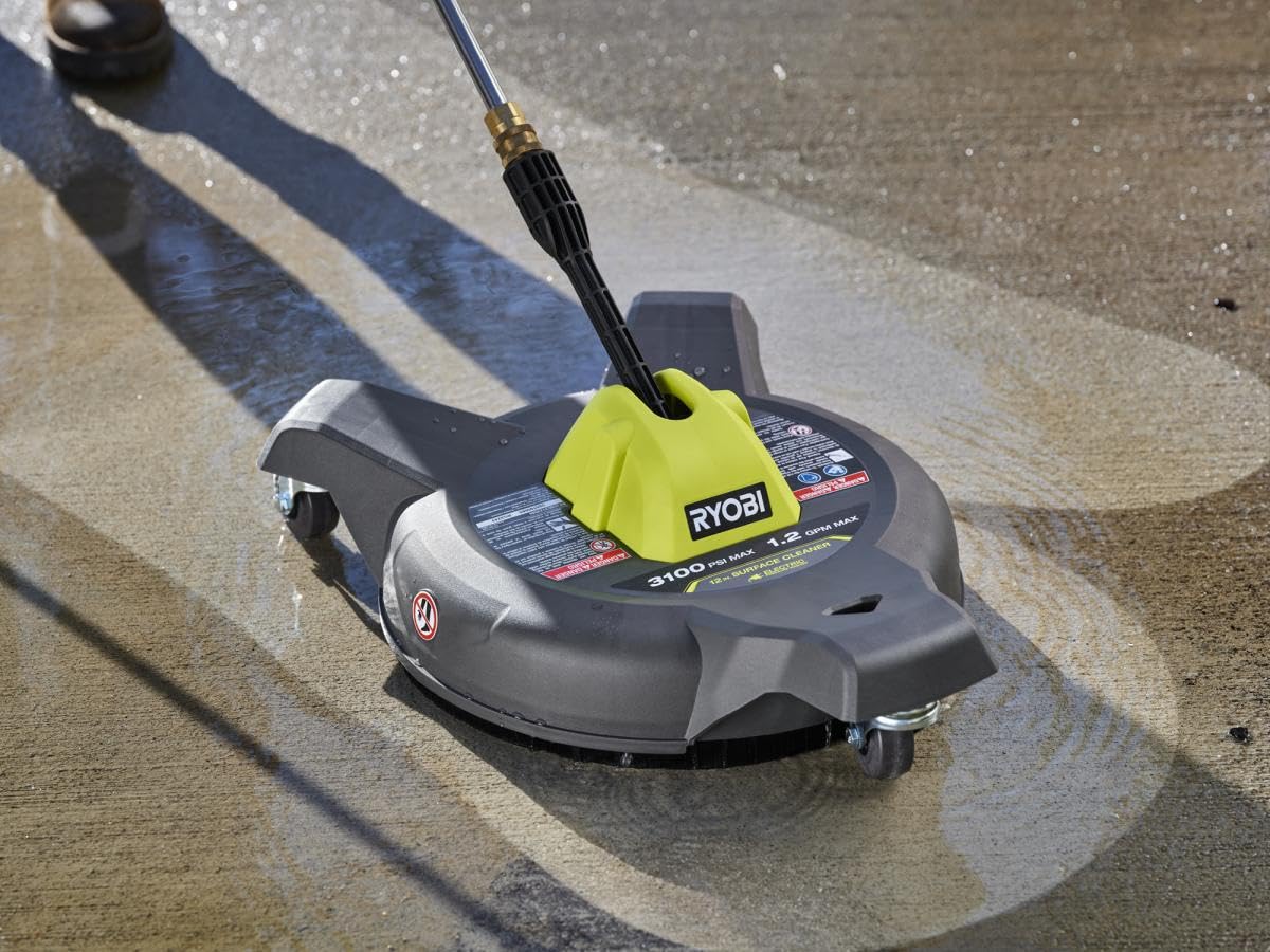 Used - RYOBI 12 in. 3100 PSI Electric Pressure Washer Surface Cleaner with Caster Wheels