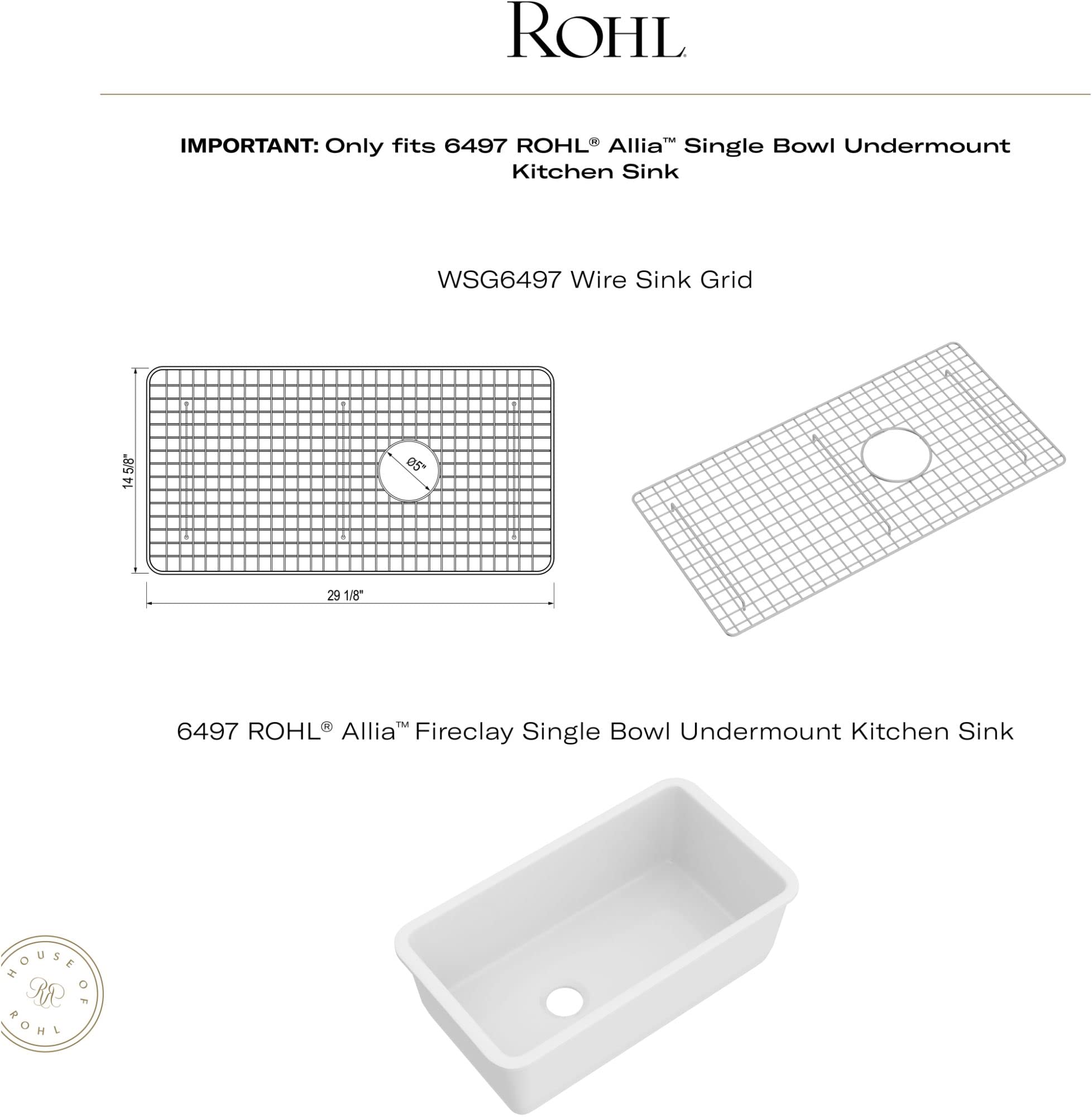 Open Box - Rohl WSG6497SS - Kitchen Sink Accessories Sink Accessories and Parts