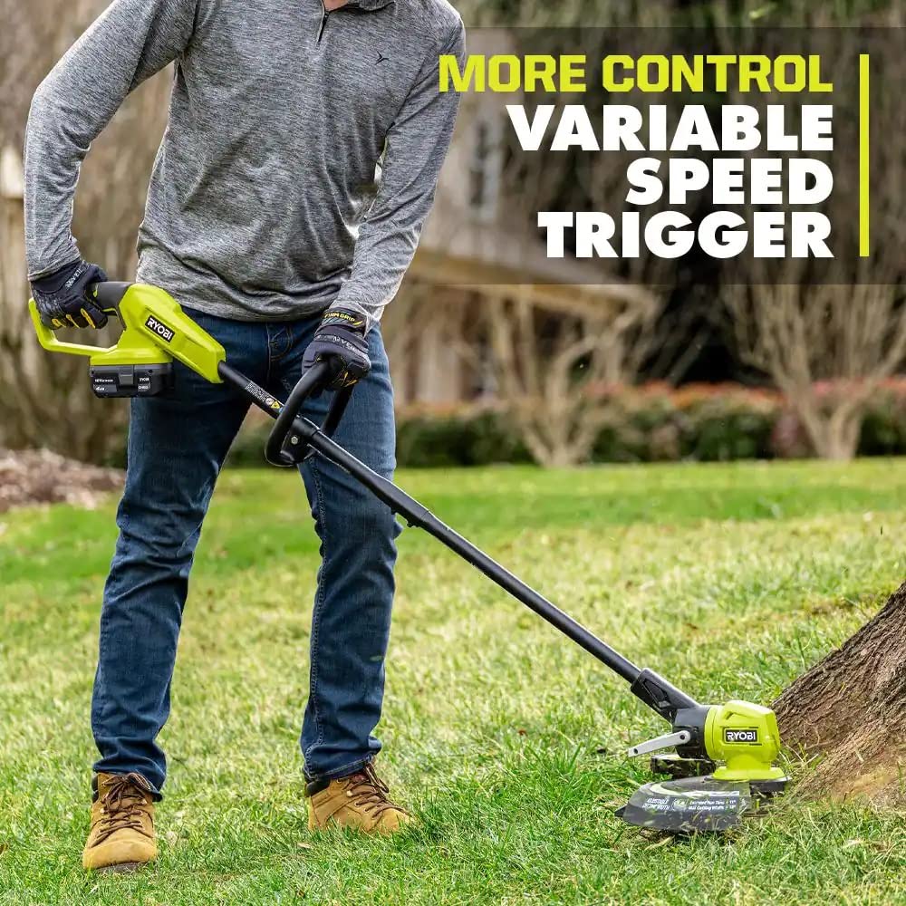 Open Box -  RYOBI ONE+ 18V 13 in. Cordless Battery String Trimmer/Edger with 4.0 Ah Battery and Charger