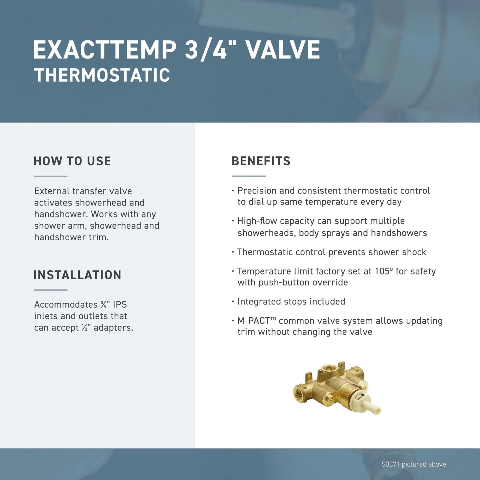Open Box - Moen TS3411BN Single Handle ExactTemp Thermostatic Valve Trim Only from the ExactTemp Collection (Less Valve)