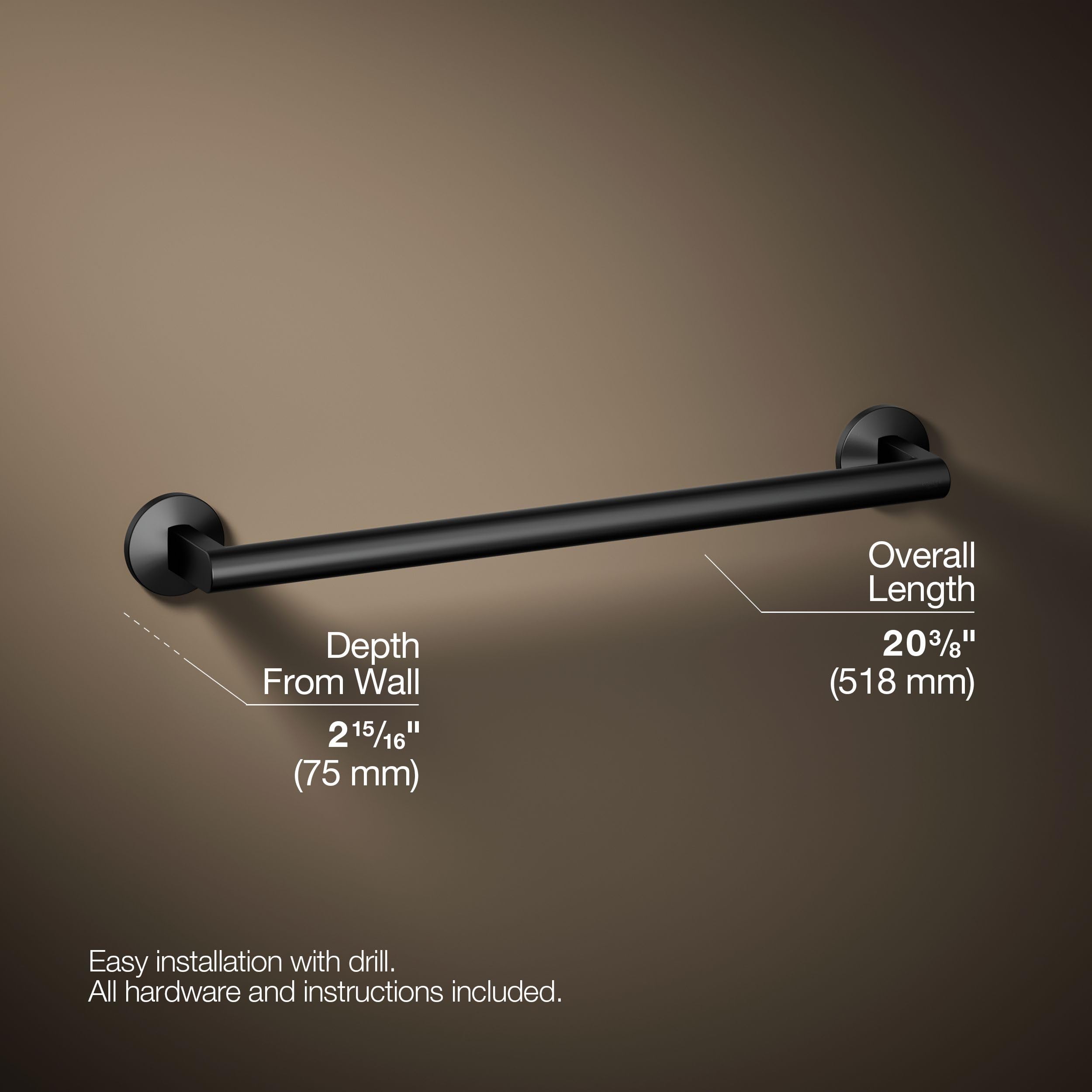 Open Box - Kohler K-78372-BL - Towel Bar Bathroom Hardware