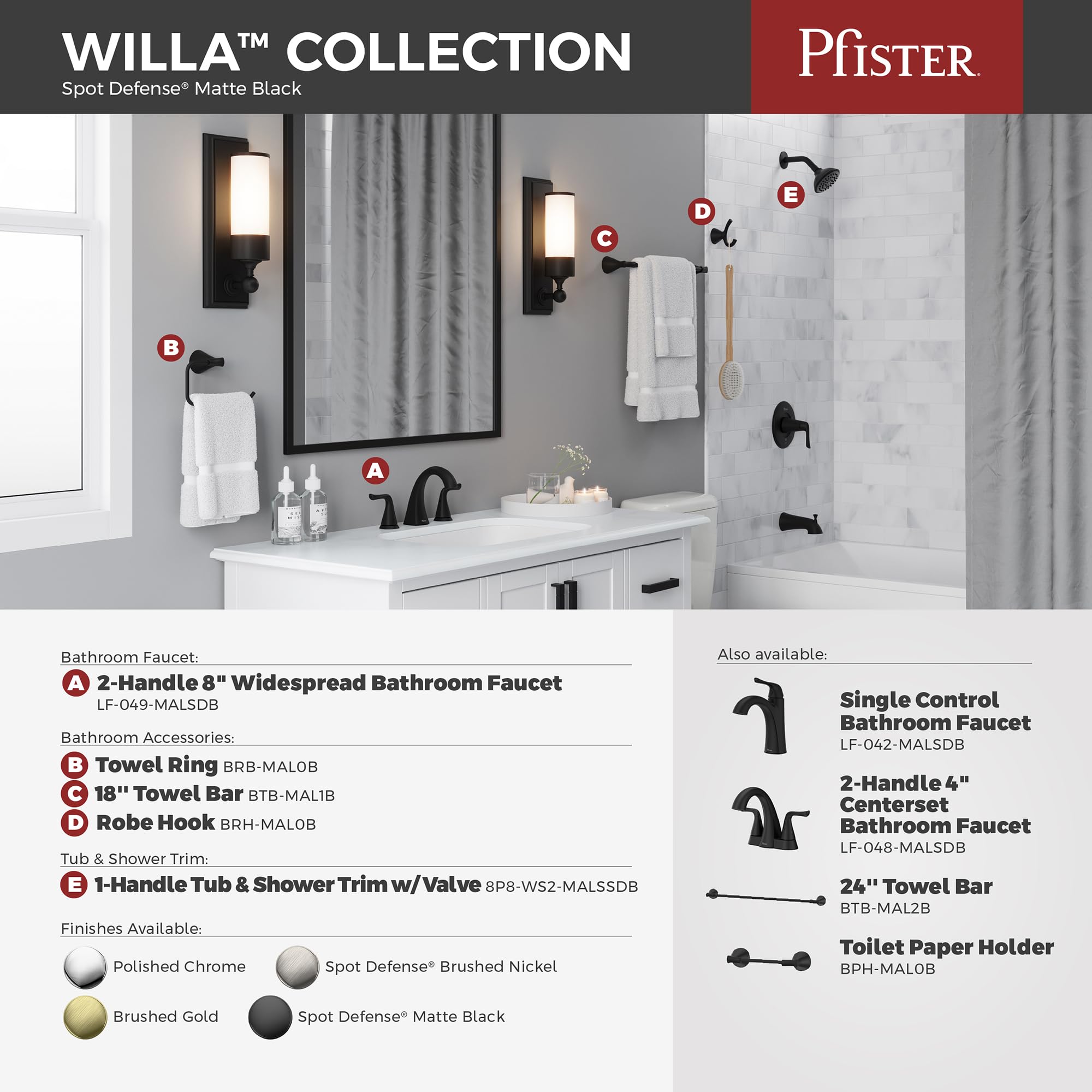 Open Box - Pfister 8P8-WS2-MALSSDB - Tub and Shower Showers