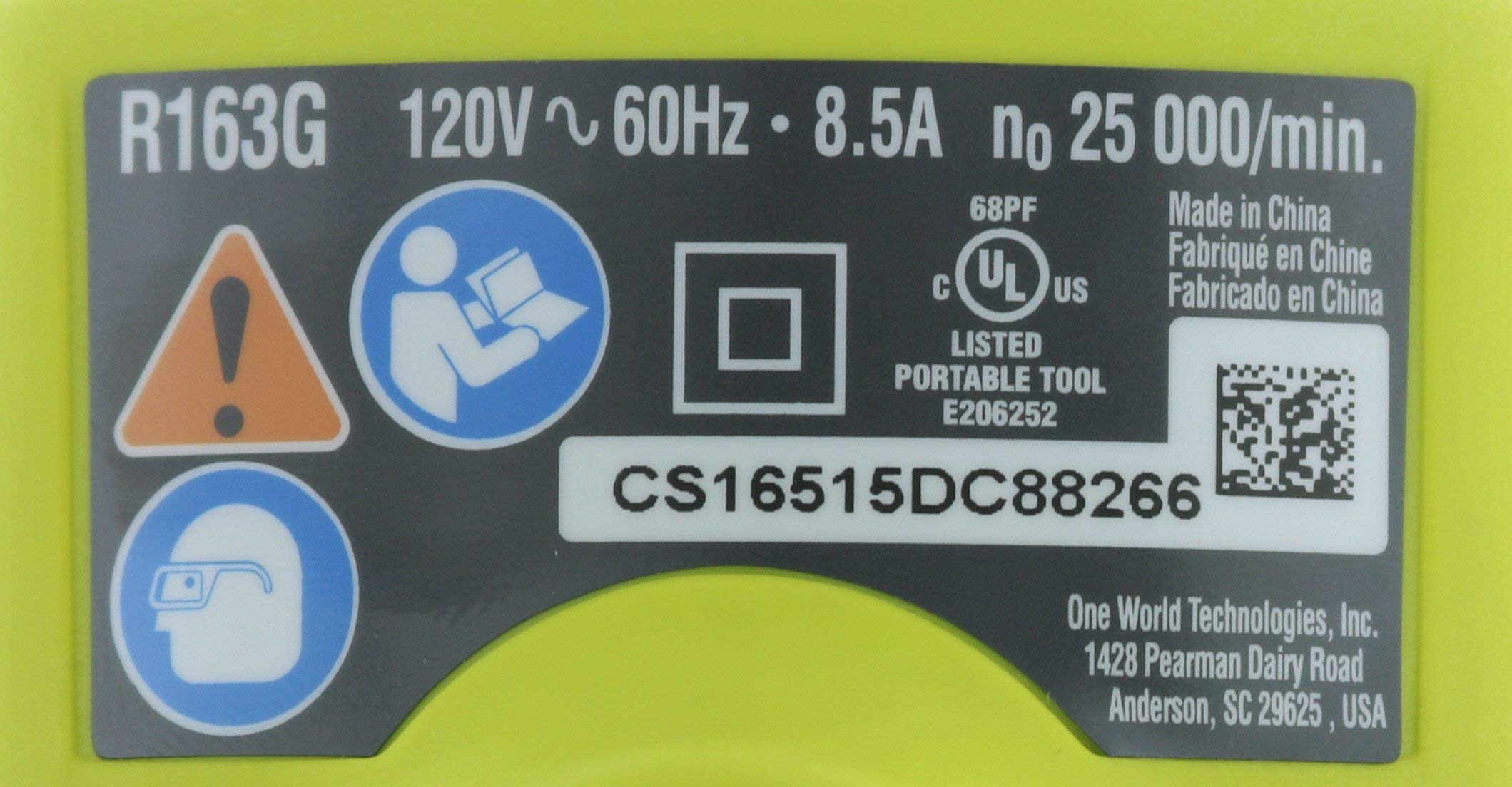 Open Box -  Ryobi R1631K 8.5 Amp 1-1/2 Peak HP Router