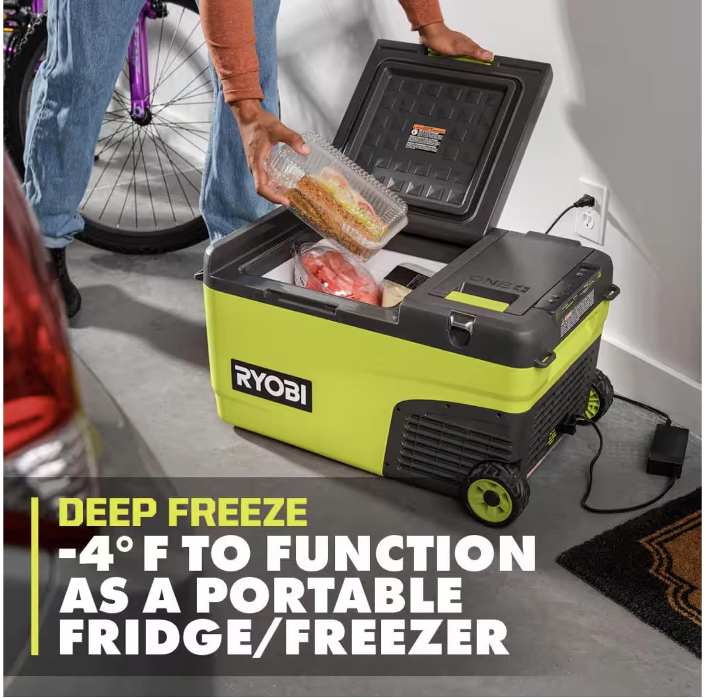 Open Box -  RYOBI ONE+ 18V 24 Qt. Hybrid Battery Powered Iceless Cooler (Tool Only), Green RYOBIBullseye Deals