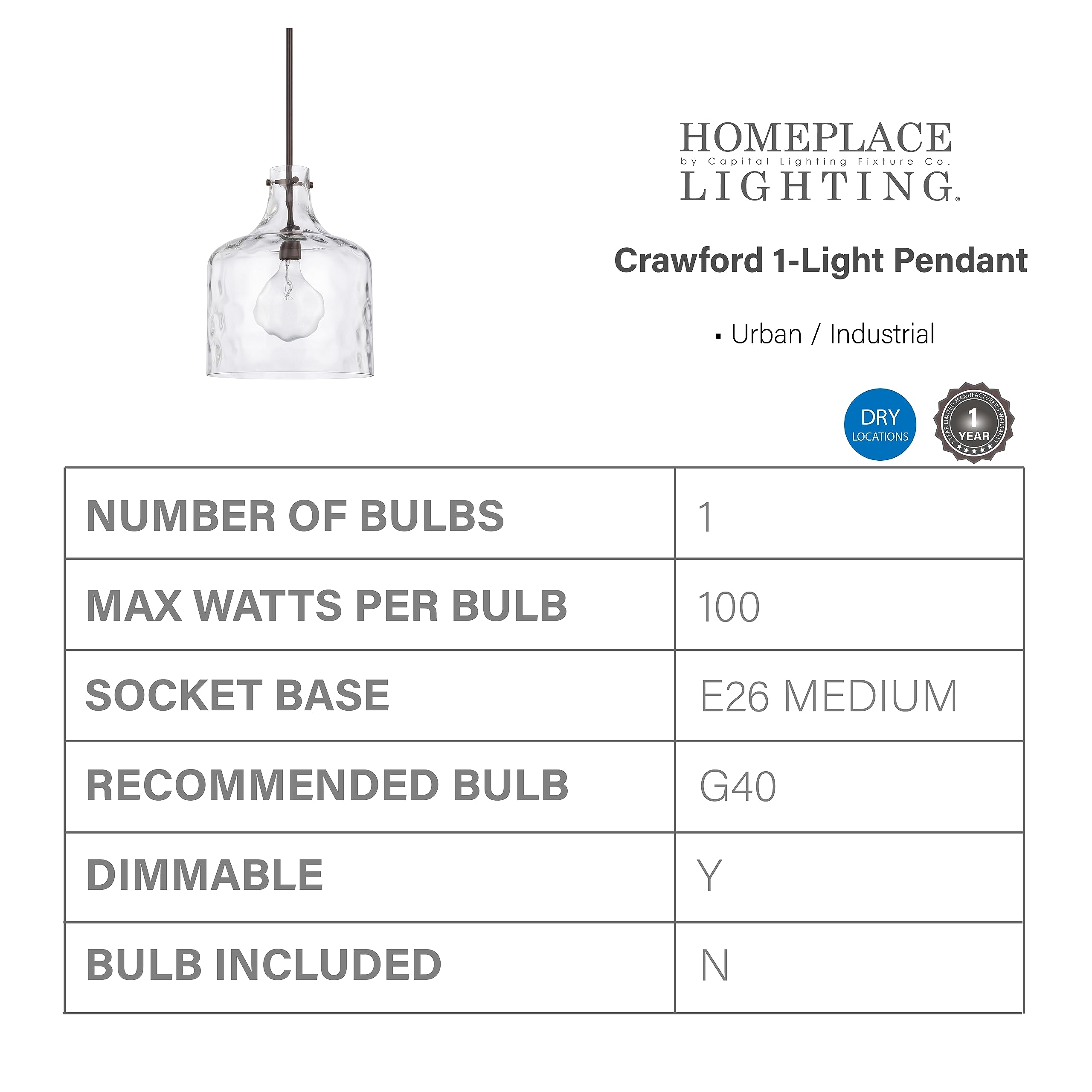 Open Box - Capital Lighting 325717BZ - Pendants Indoor Lighting