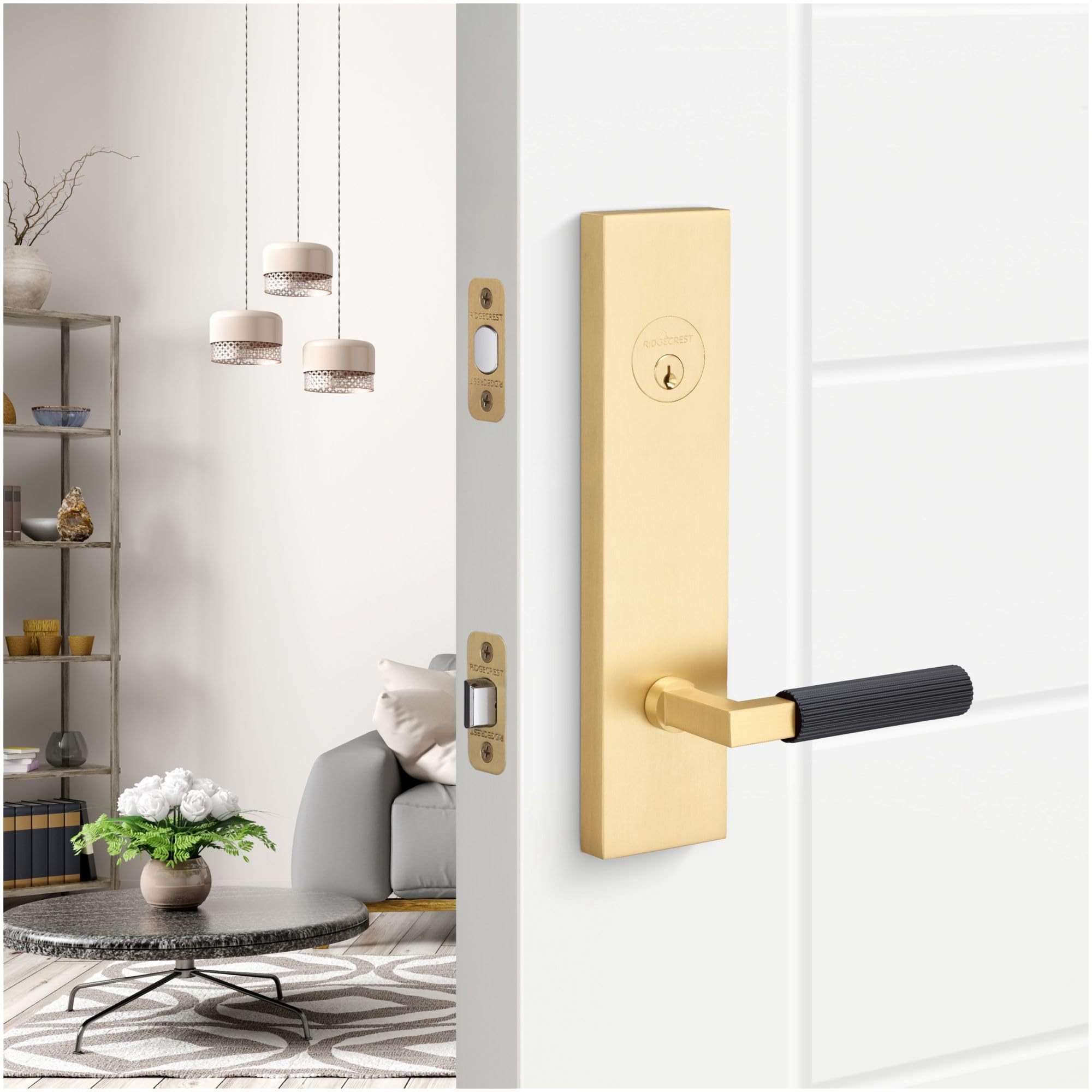 Open Box - Sure-Loc LV307 SB-GRIP SKN SB - Door Lever Combo Packs Door Hardware