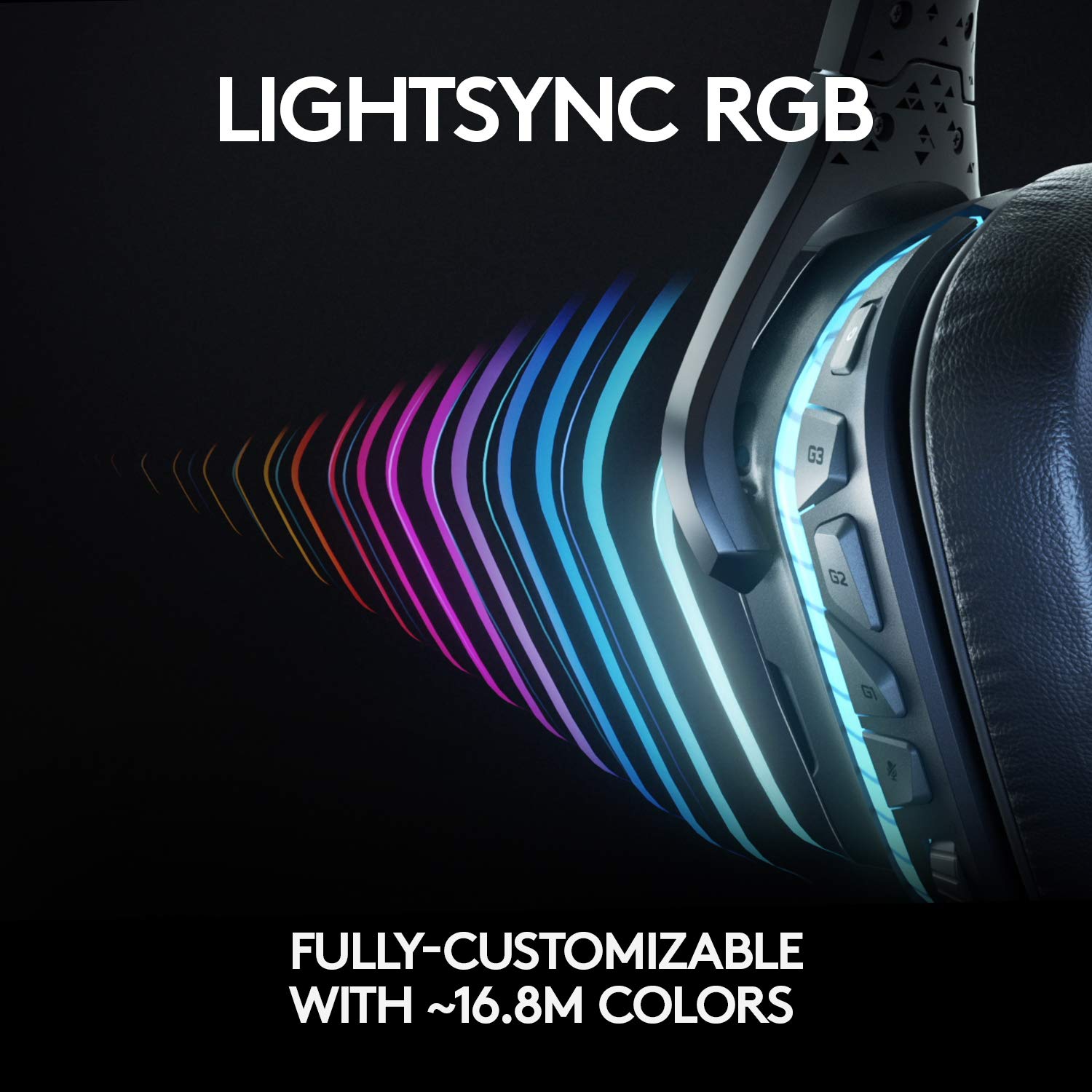 Refurbished - Logitech G935 Wireless DTS:X 7.1 Surround Sound LIGHTSYNC RGB PC Gaming Headset - Black/Blue