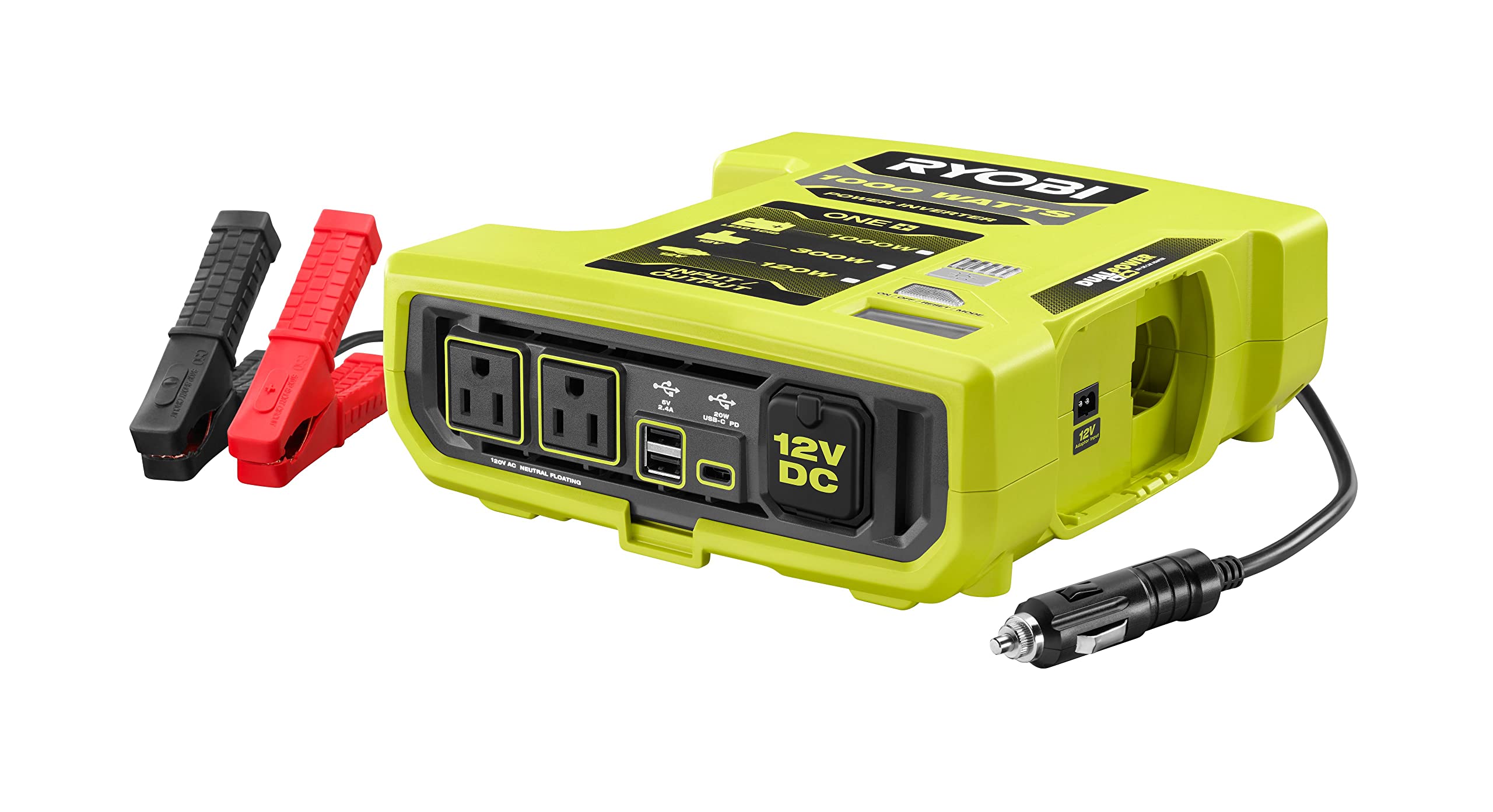Open Box -  RYOBI ONE+ 18V 1000-Watt Max 12-Volt Automotive Power Inverter