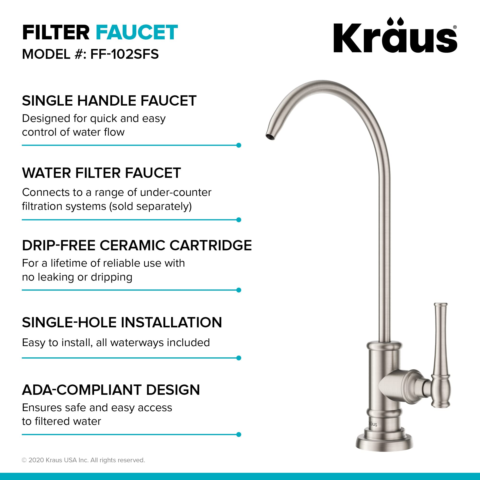 Open Box - Kraus KPF-3121-FF-102BG - Kitchen Faucet