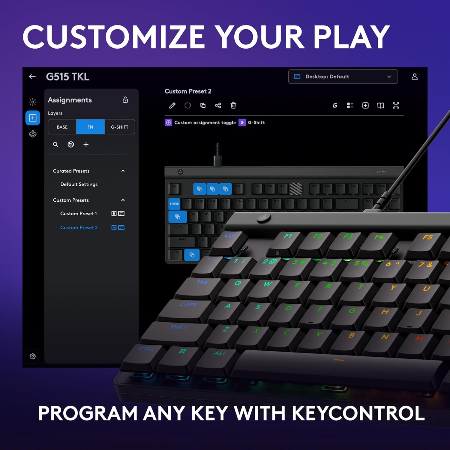 Refurbished - G515 TKL Wired Low Profile Gaming Keyboard