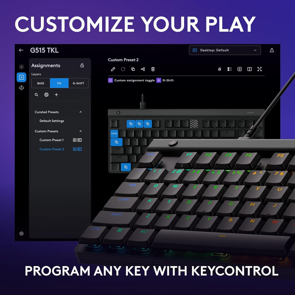 Refurbished - G515 TKL Wired Low Profile Gaming Keyboard