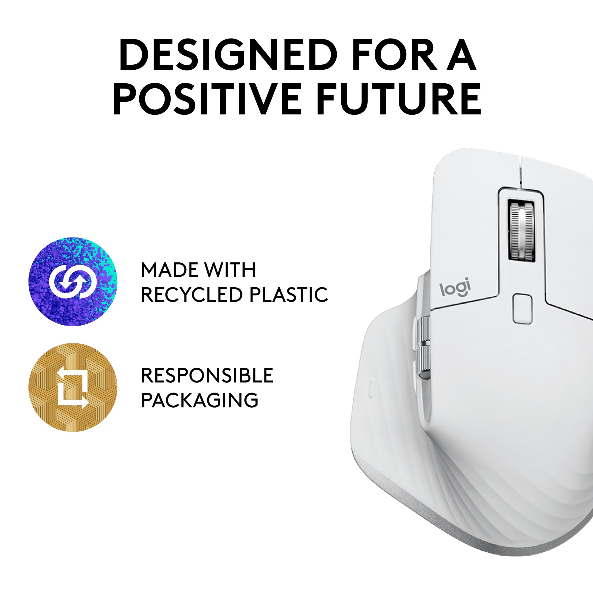 Refurbished - MX Master 3S Performance Wireless Mouse-PALE GREY-BT- 910-006558