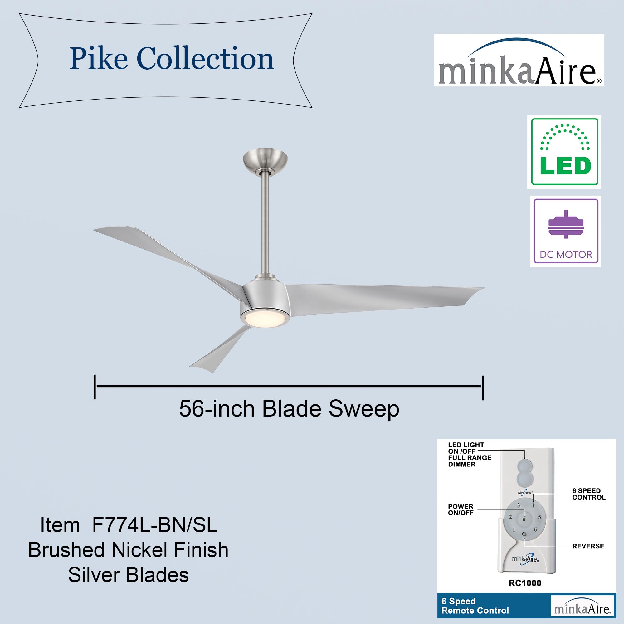 Open Box - MinkaAire F774L-BN/SL - Ceiling Fans Fans