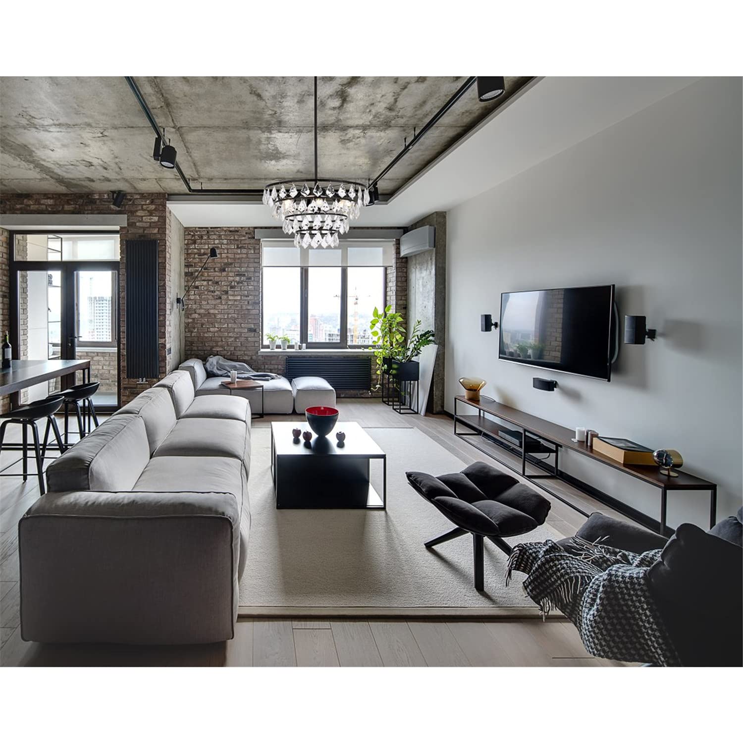 Open Box - Elegant Lighting 1101D20BK - Chandeliers Indoor Lighting