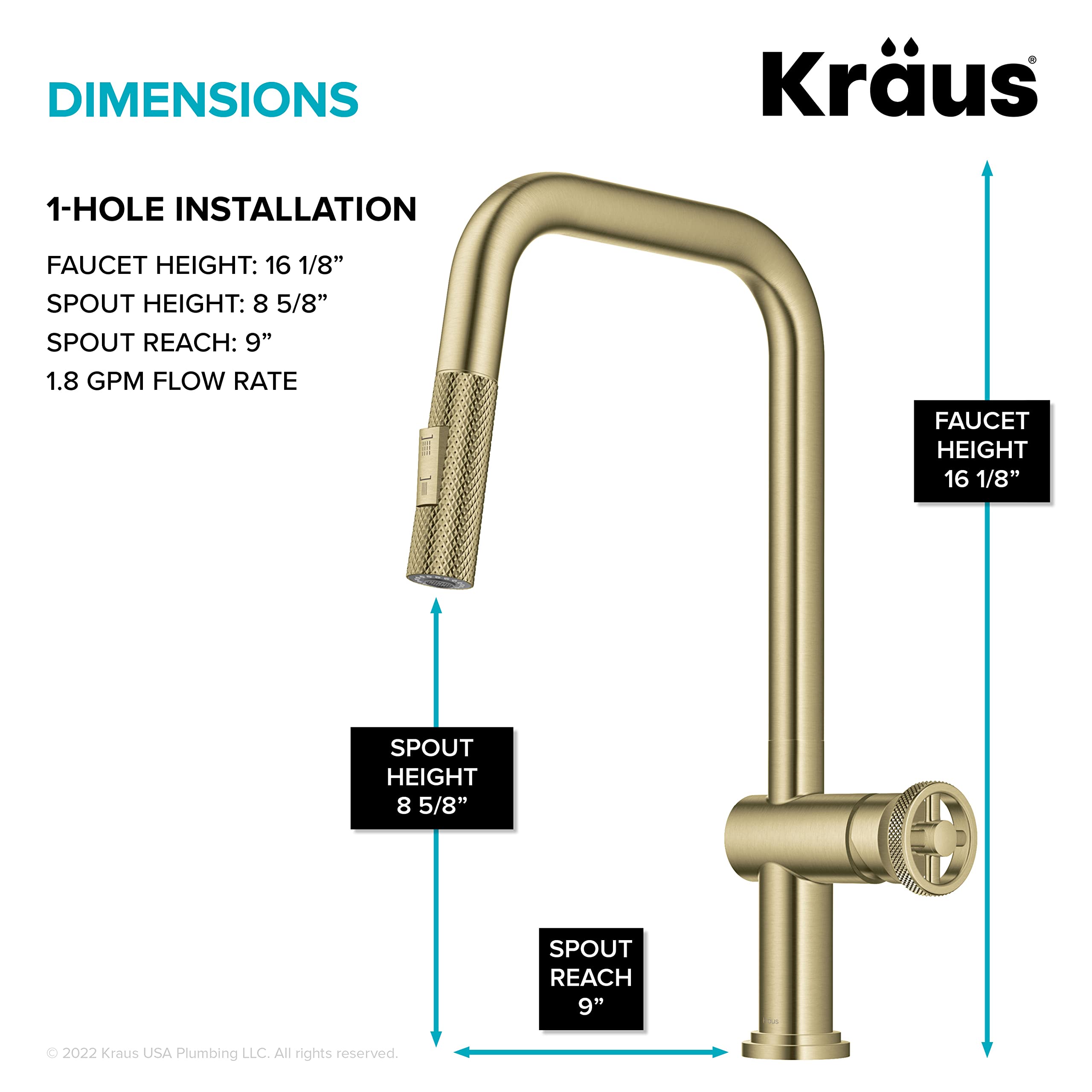 Open Box - Kraus KPF-3126BG - Kitchen Faucet