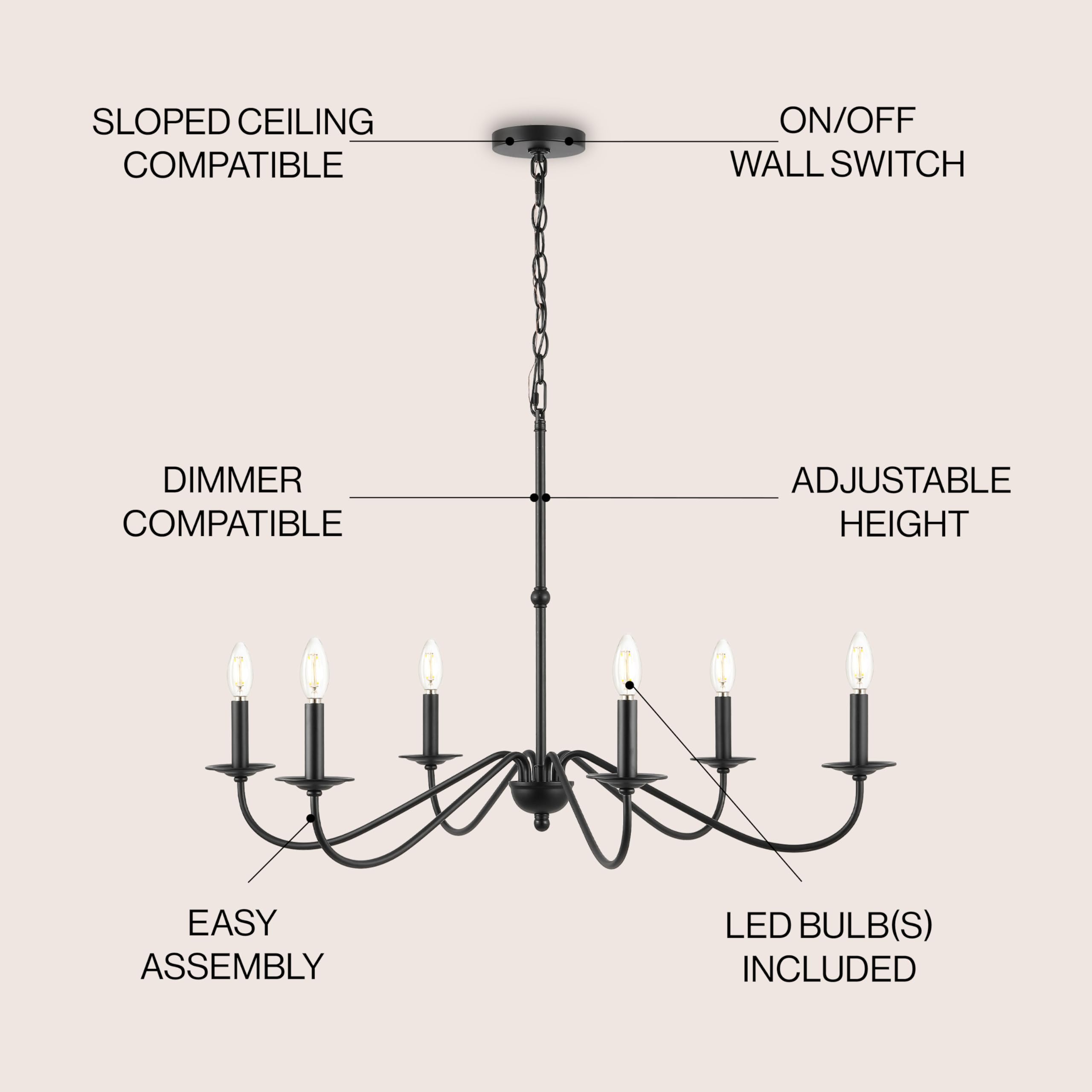 Open Box - JONATHAN Y Lighting JYL7559B - Chandeliers Indoor Lighting