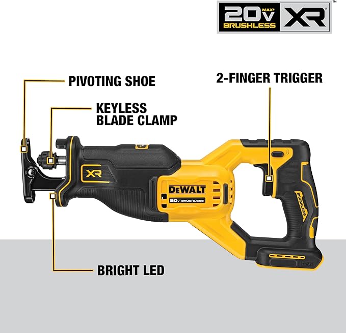 Open Box - DEWALT 20-Volt MAX XR Cordless Brushless Reciprocating Saw (Tool-Only) DEWALTBullseye Deals