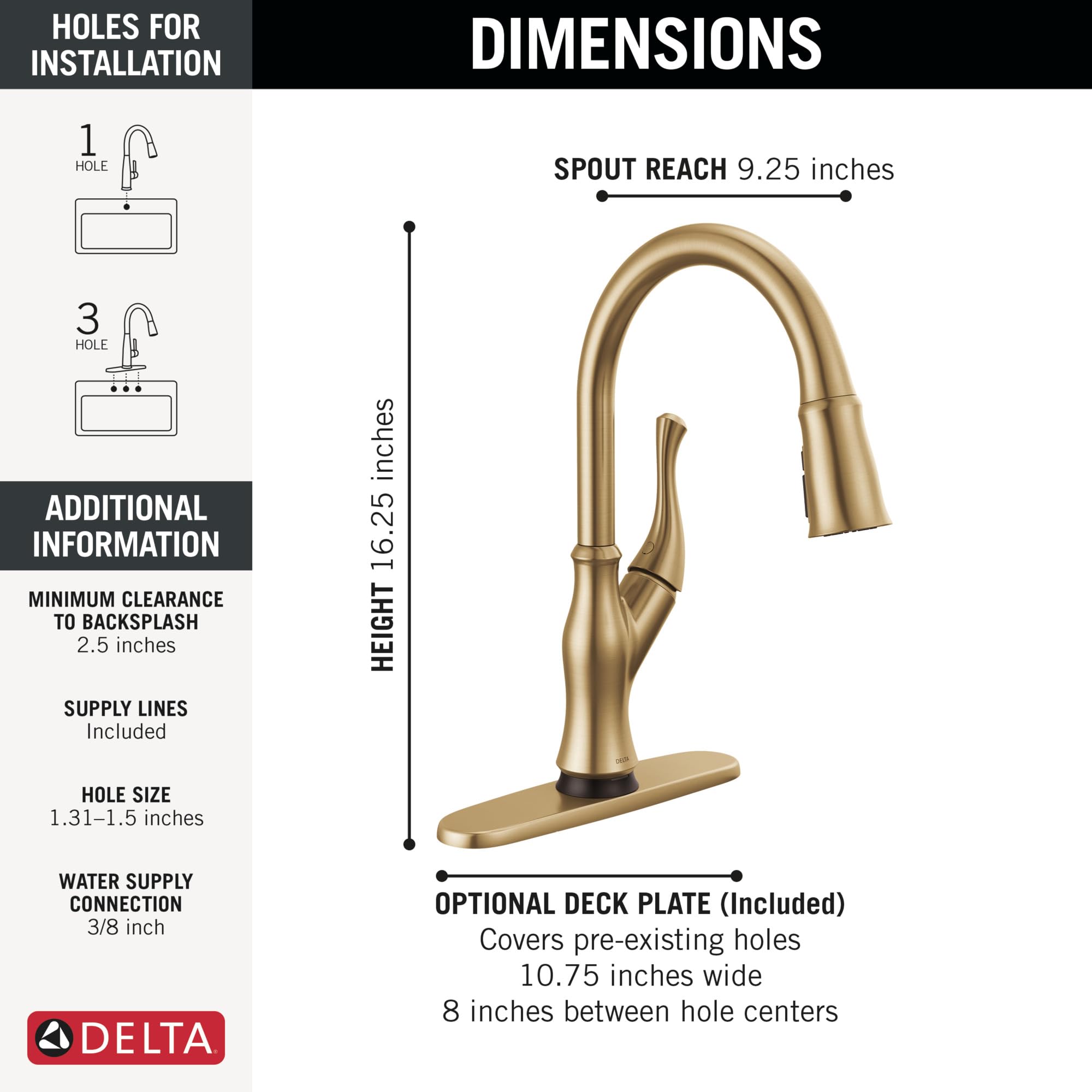 Open Box - Delta 19888TLZ-CZ-DST - Kitchen Faucet